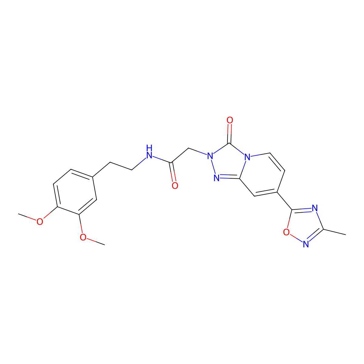 N-[2-(3,4-dimethoxyphenyl)ethyl]-2-[7-(3-methyl-1,2,4-oxadiazol-5-yl)-3-oxo[1,2,4]triazolo[4,3-a]pyridin-2(3H)-yl]acetamide molecular structure, CAS 1421585-71-8