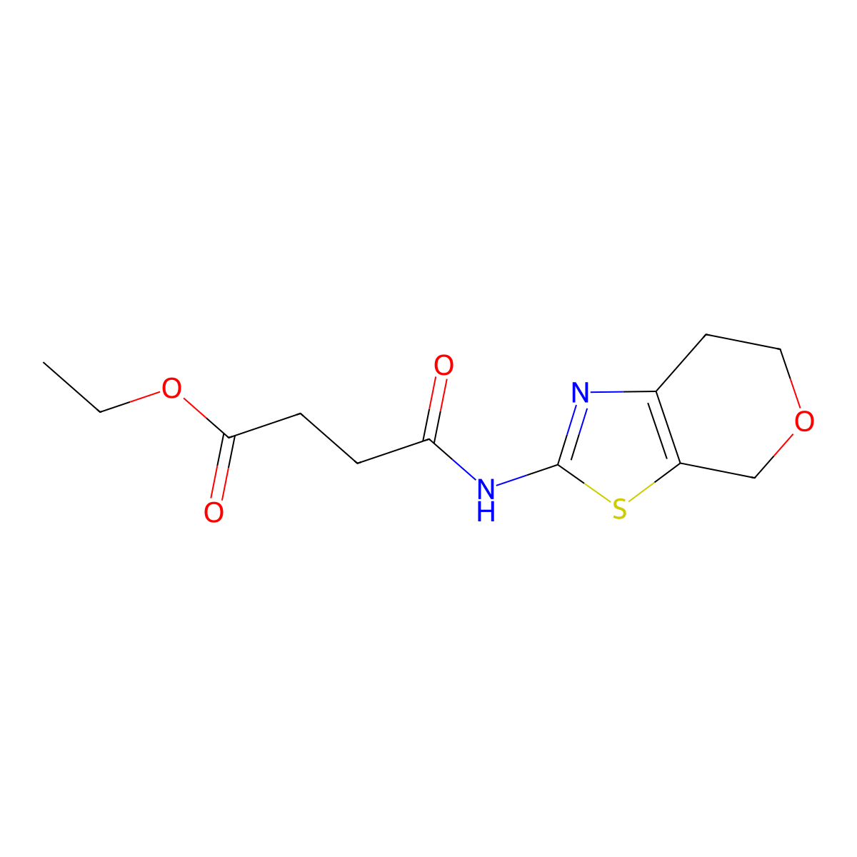 ethyl 4-((6,7-dihydro-4H-pyrano[4,3-d]thiazol-2-yl)amino)-4-oxobutanoate molecular structure, CAS 1421585-72-9