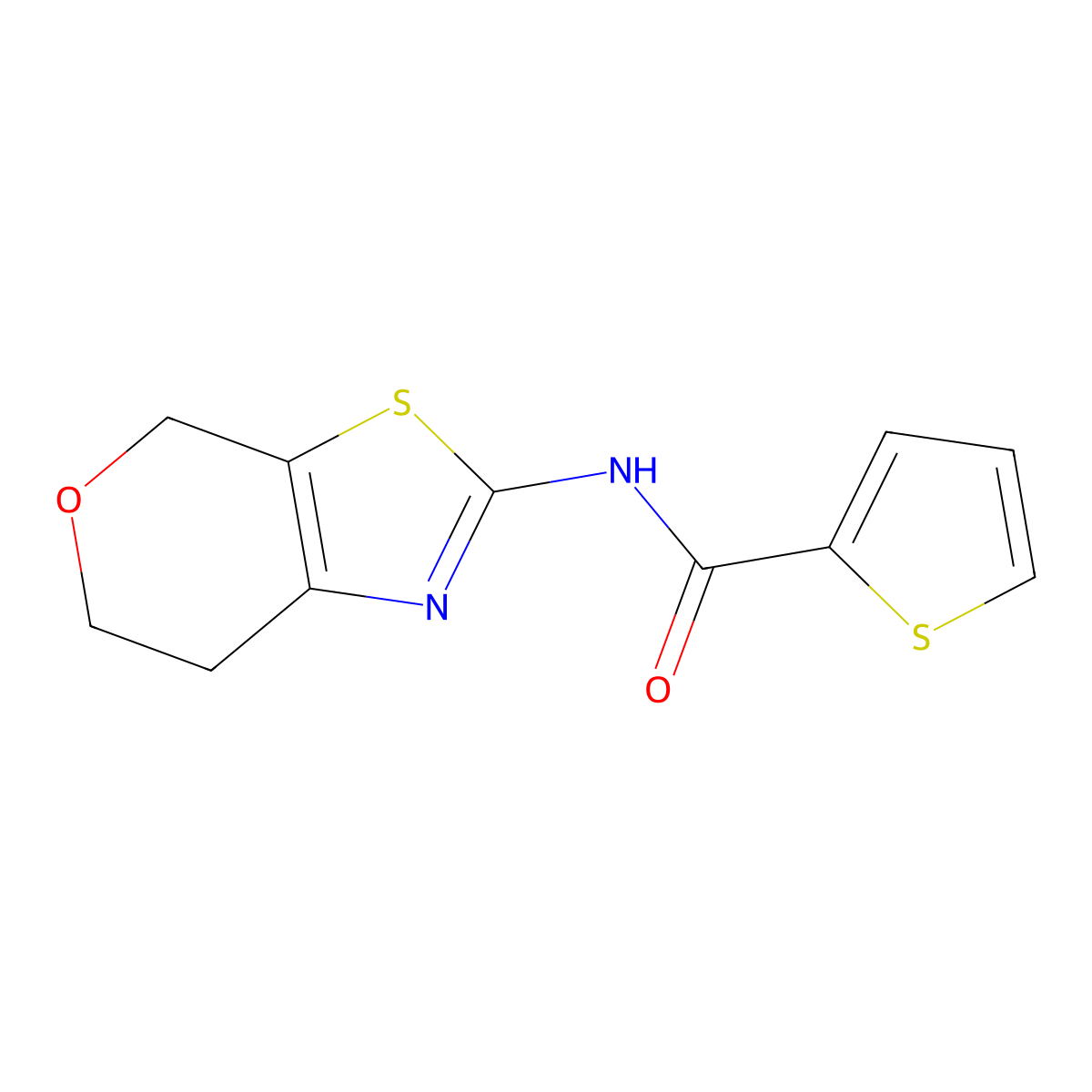 N-(6,7-dihydro-4H-pyrano[4,3-d]thiazol-2-yl)thiophene-2-carboxamide molecular structure, CAS 1421585-73-0