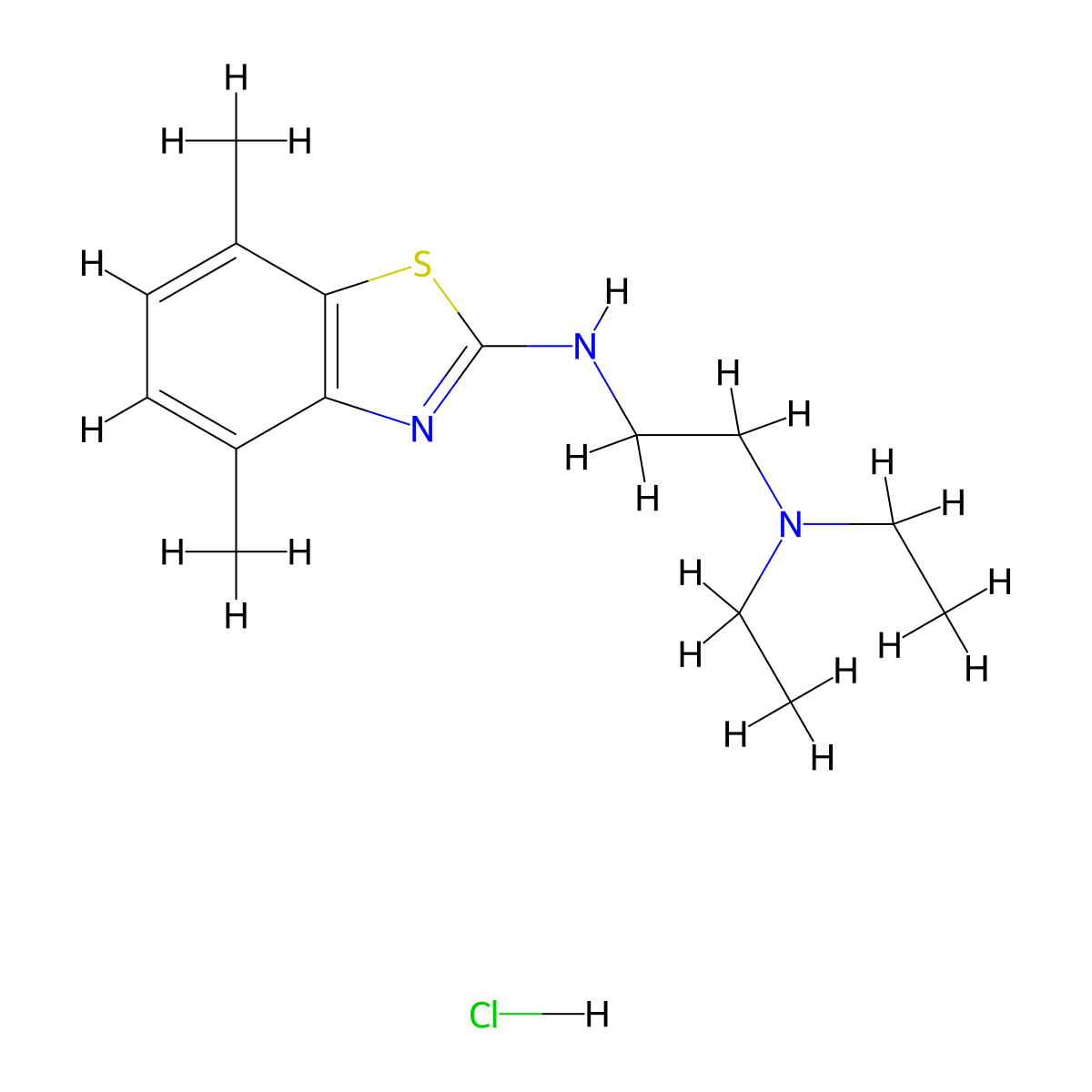 N1-(4,7-dimethylbenzo[d]thiazol-2-yl)-N2,N2-diethylethane-1,2-diamine hydrochloride molecular structure, CAS 1421585-86-5