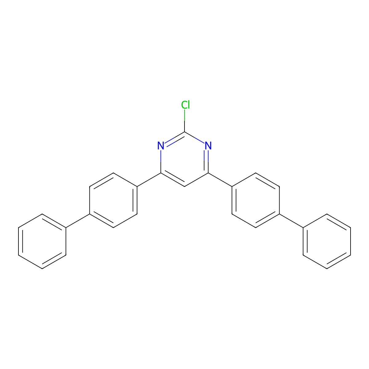 4,6-Di([1,1'-biphenyl]-4-yl)-2-chloropyrimidine molecular structure, CAS 1421599-29-2