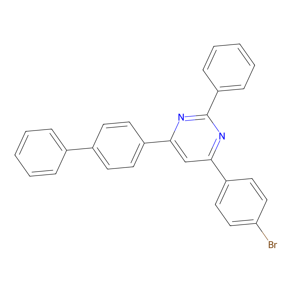 4-(Biphenyl-4-yl)-6-(4-bromophenyl)-2-phenylpyrimidine molecular structure, CAS 1421599-34-9