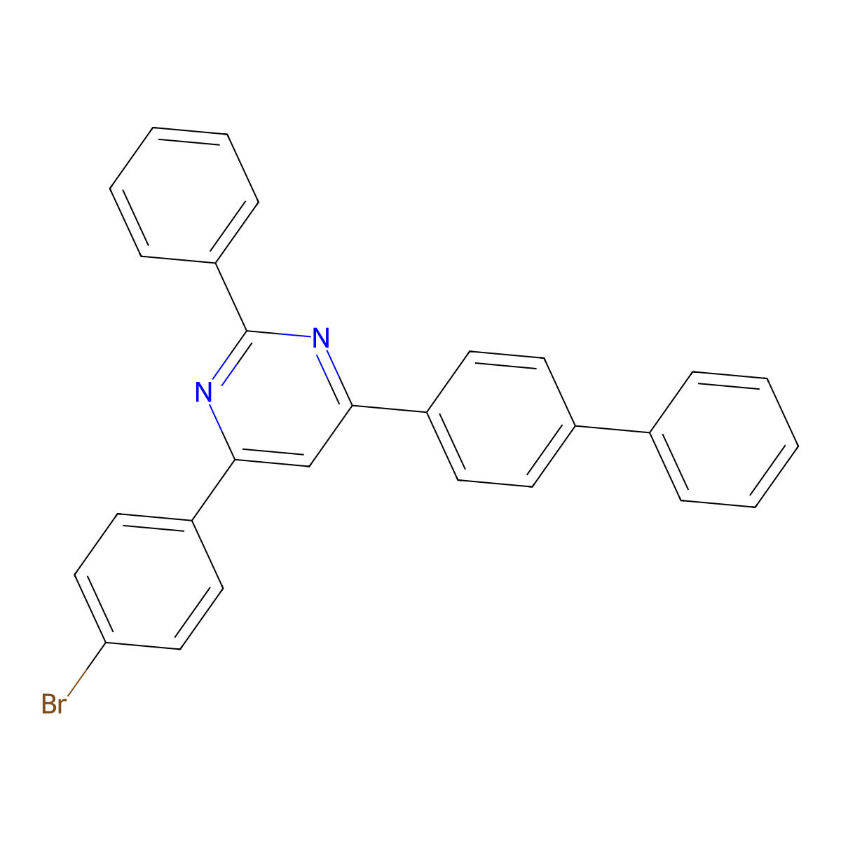 4-(Biphenyl-4-yl)-6-(4-bromophenyl)-2-phenylpyrimidine molecular structure, CAS 1421599-34-9