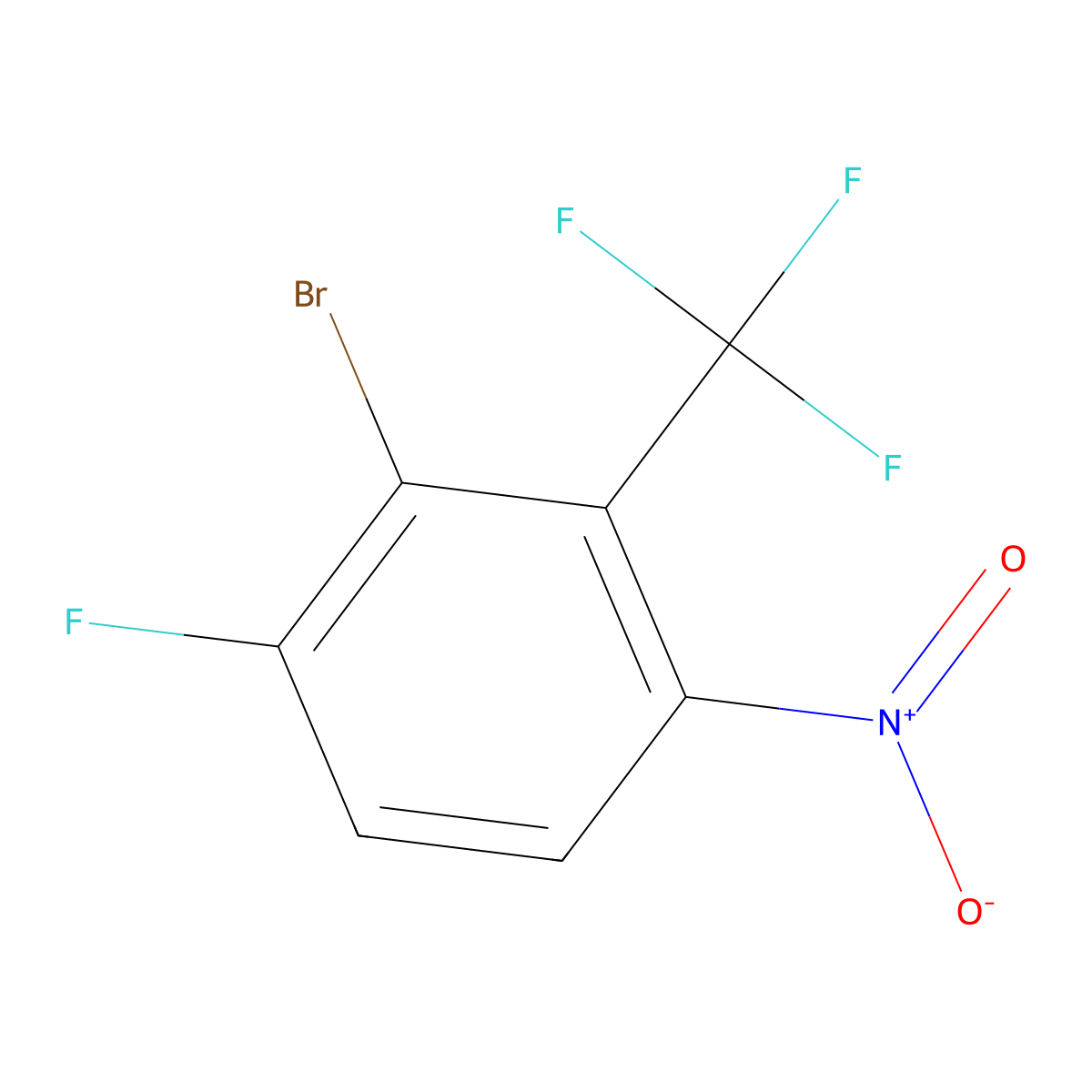 3-Bromo-4-fluoro-2-(trifluoromethyl)nitrobenzene molecular structure, CAS 1421599-49-6