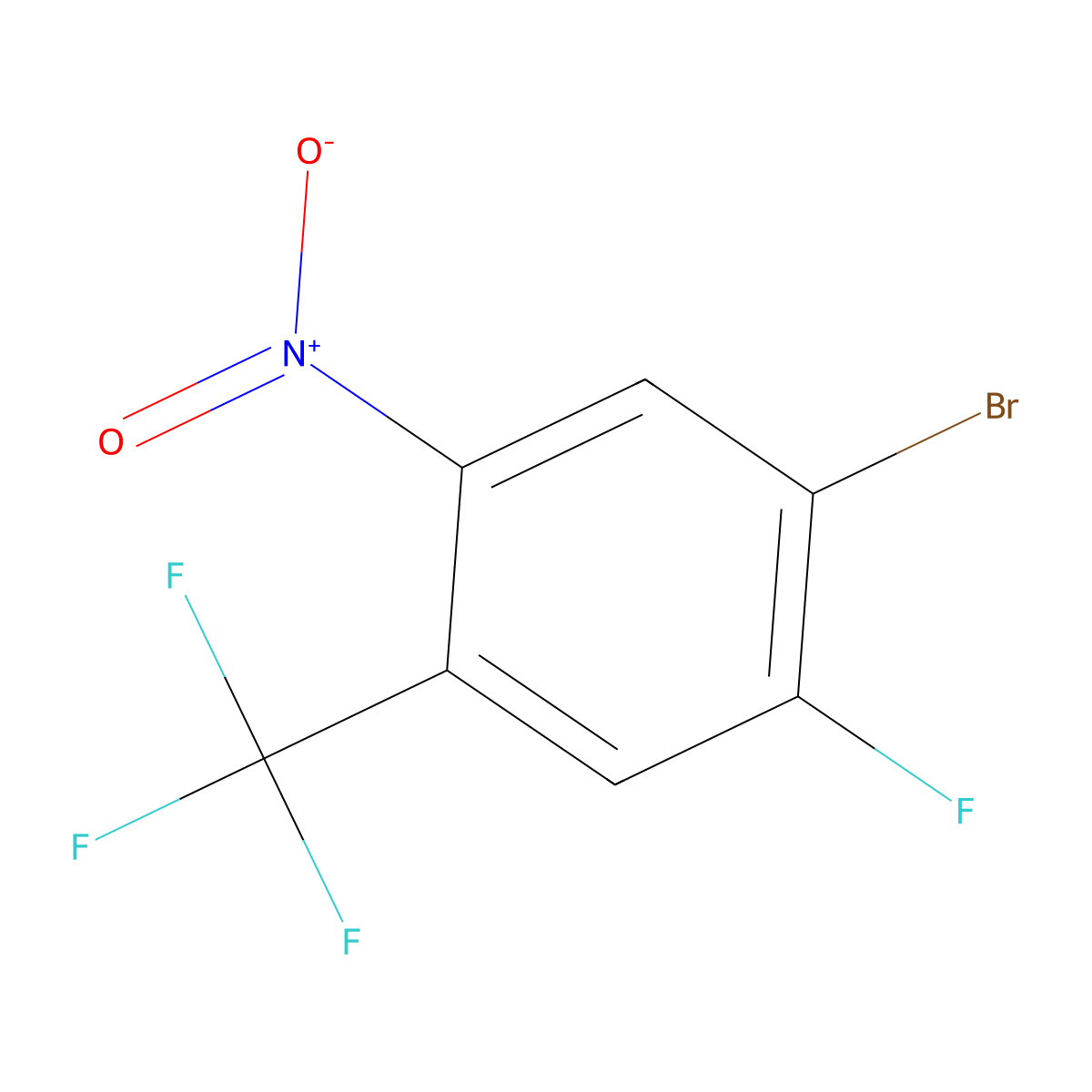 1-Bromo-2-fluoro-5-nitro-4-(trifluoromethyl)benzene molecular structure, CAS 1421599-50-9