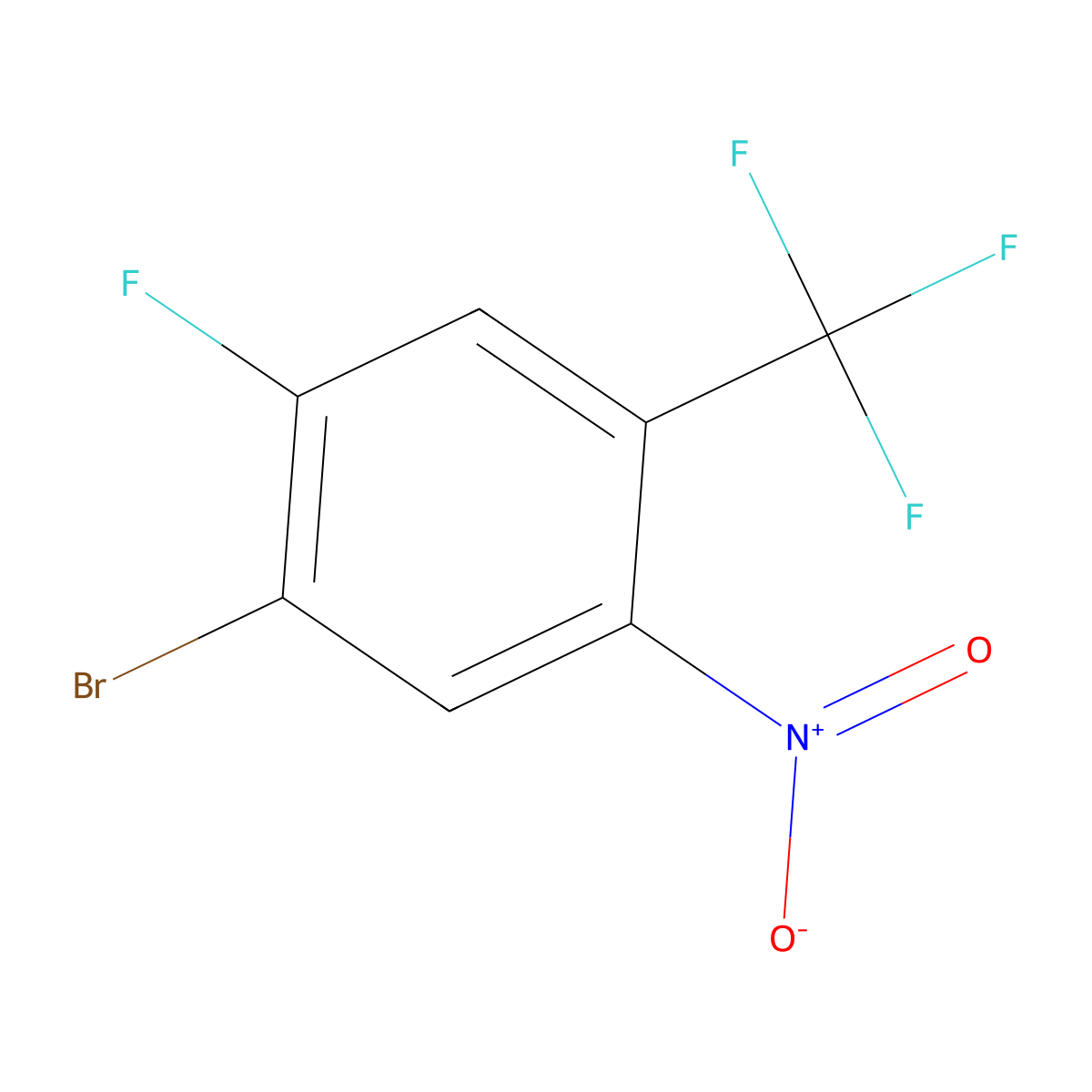 1-Bromo-2-fluoro-5-nitro-4-(trifluoromethyl)benzene molecular structure, CAS 1421599-50-9