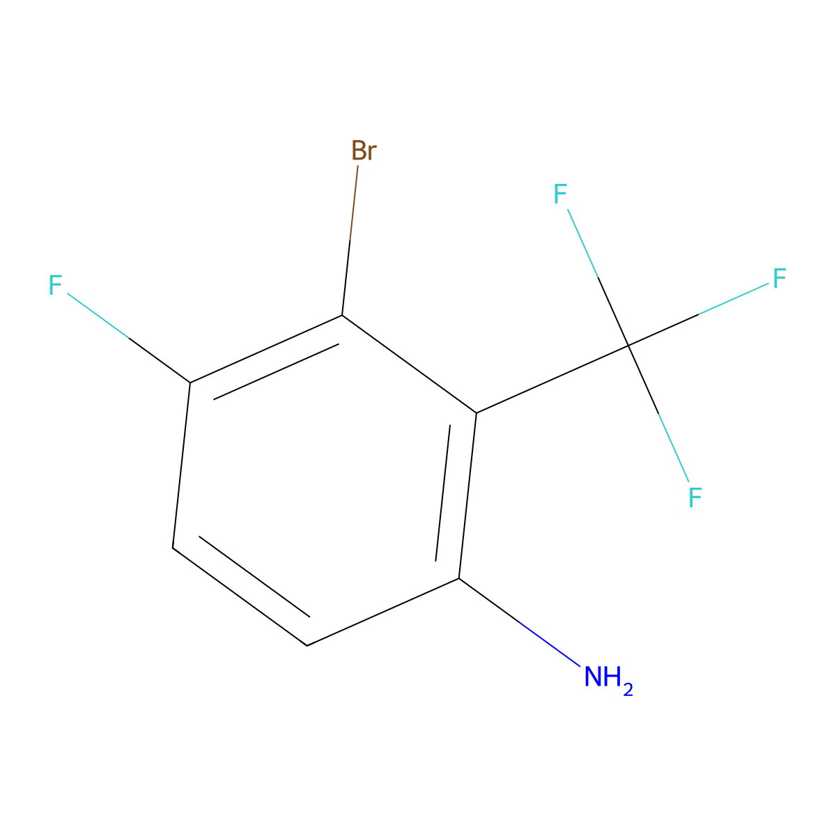 3-Bromo-4-fluoro-2-(trifluoromethyl)aniline molecular structure, CAS 1421599-51-0