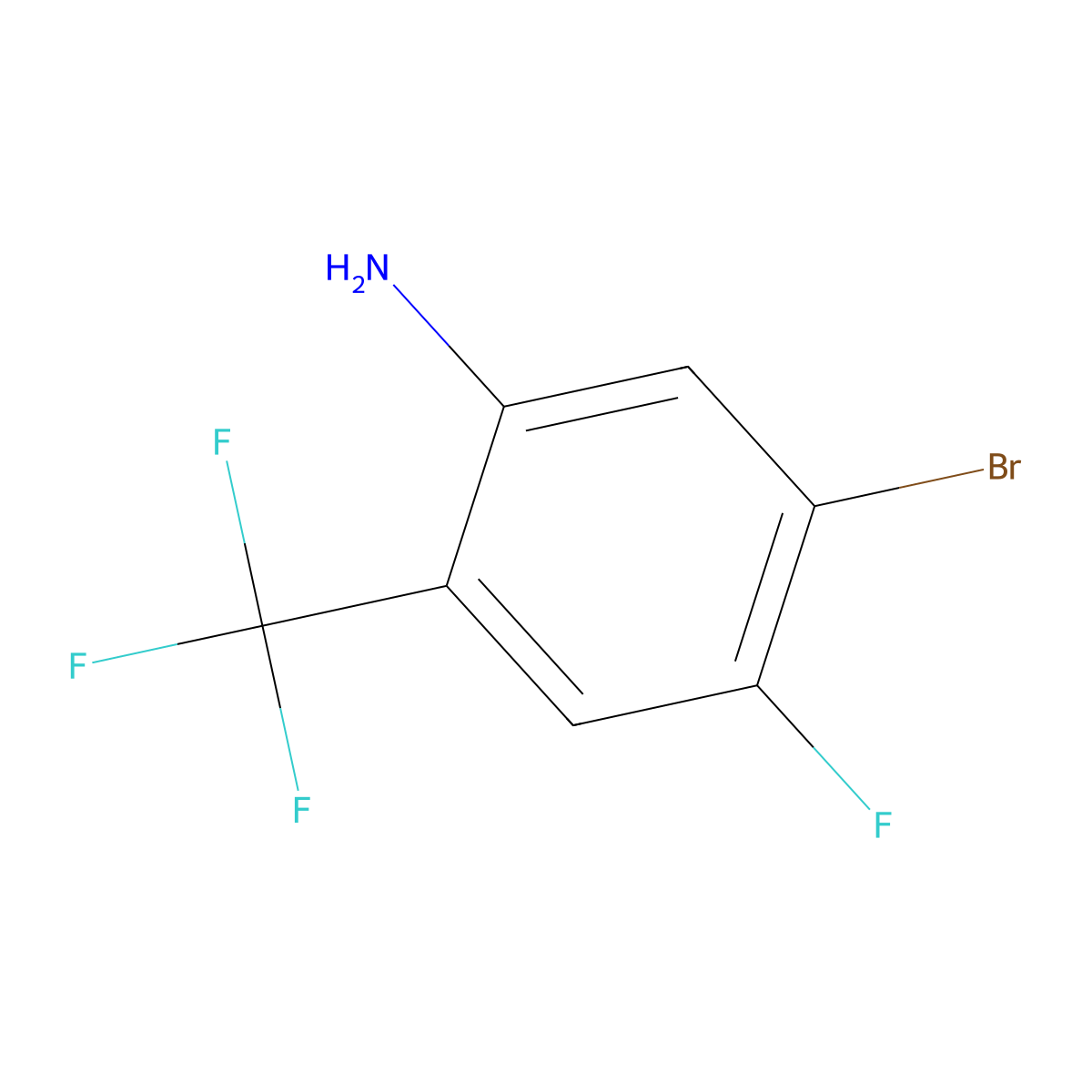 5-Bromo-4-fluoro-2-(trifluoromethyl)aniline molecular structure, CAS 1421599-52-1