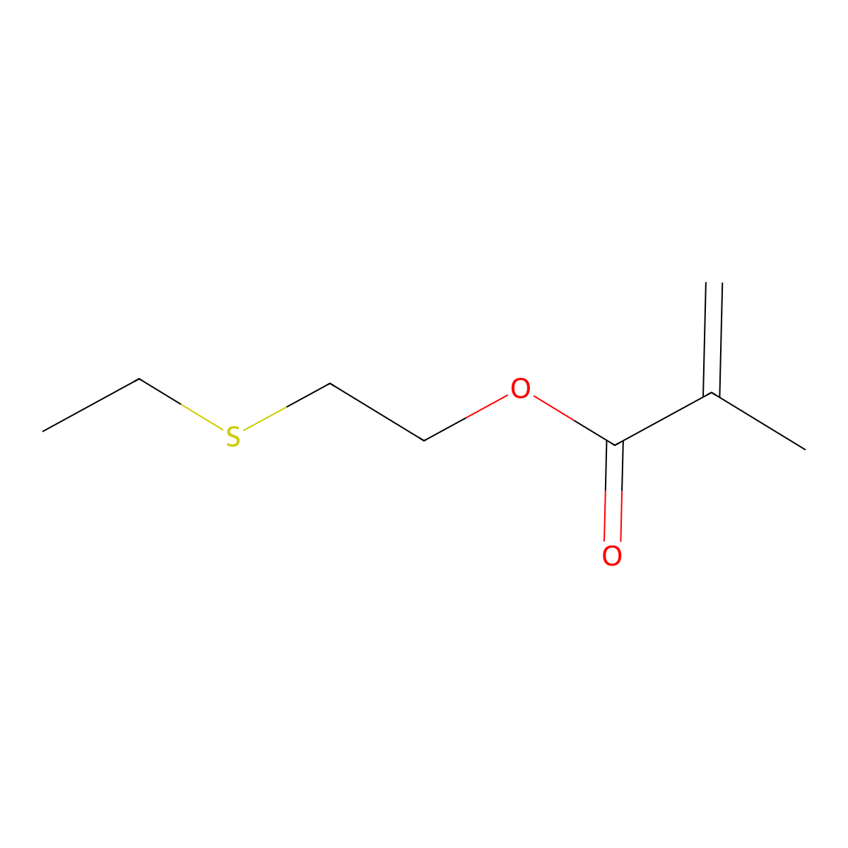 Ethylthioethyl methacrylate molecular structure, CAS 14216-25-2