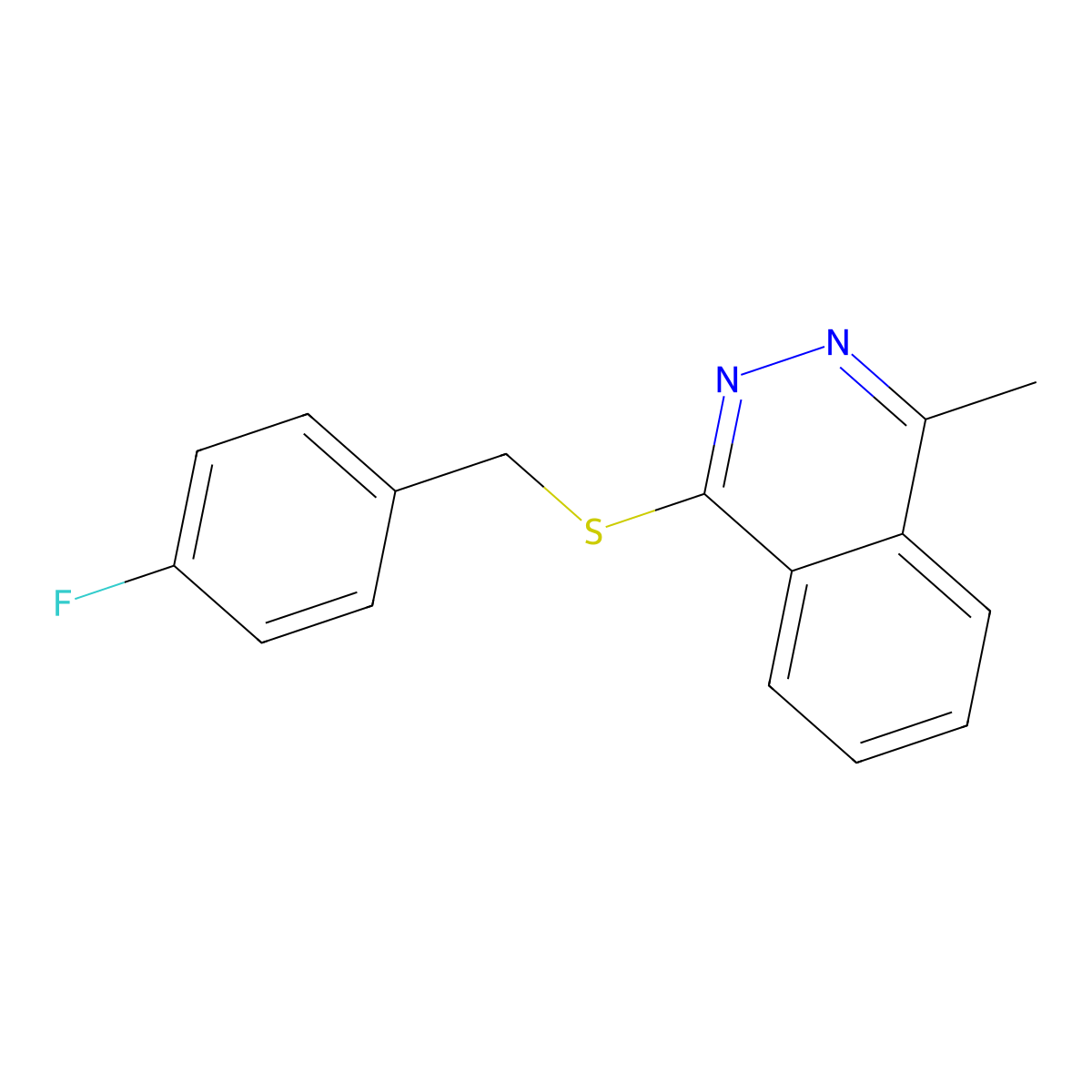 1-{[(4-Fluorophenyl)methyl]sulfanyl}-4-methylphthalazine molecular structure, CAS 1421600-03-4