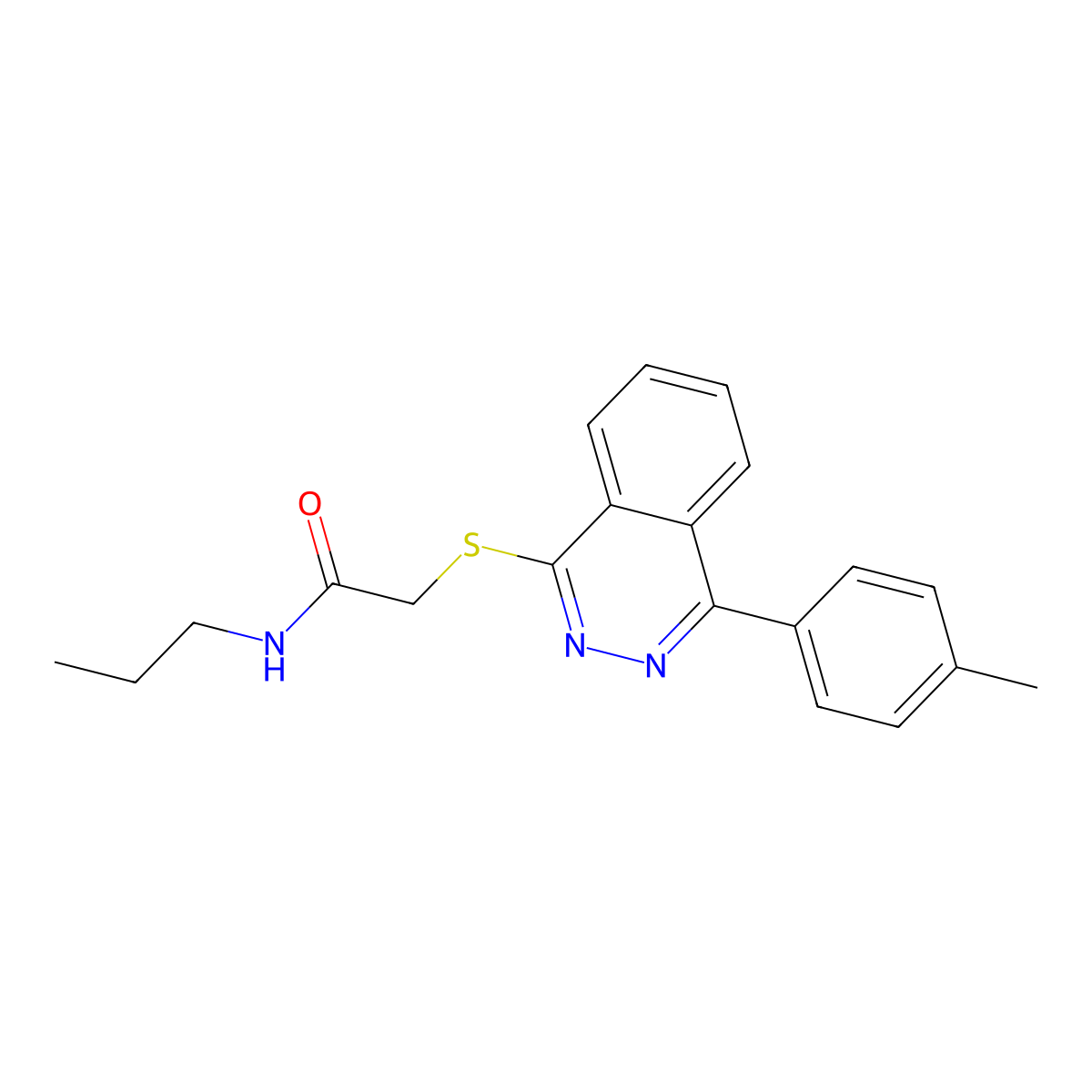 2-{[4-(4-methylphenyl)phthalazin-1-yl]sulfanyl}-N-propylacetamide molecular structure, CAS 1421600-16-9
