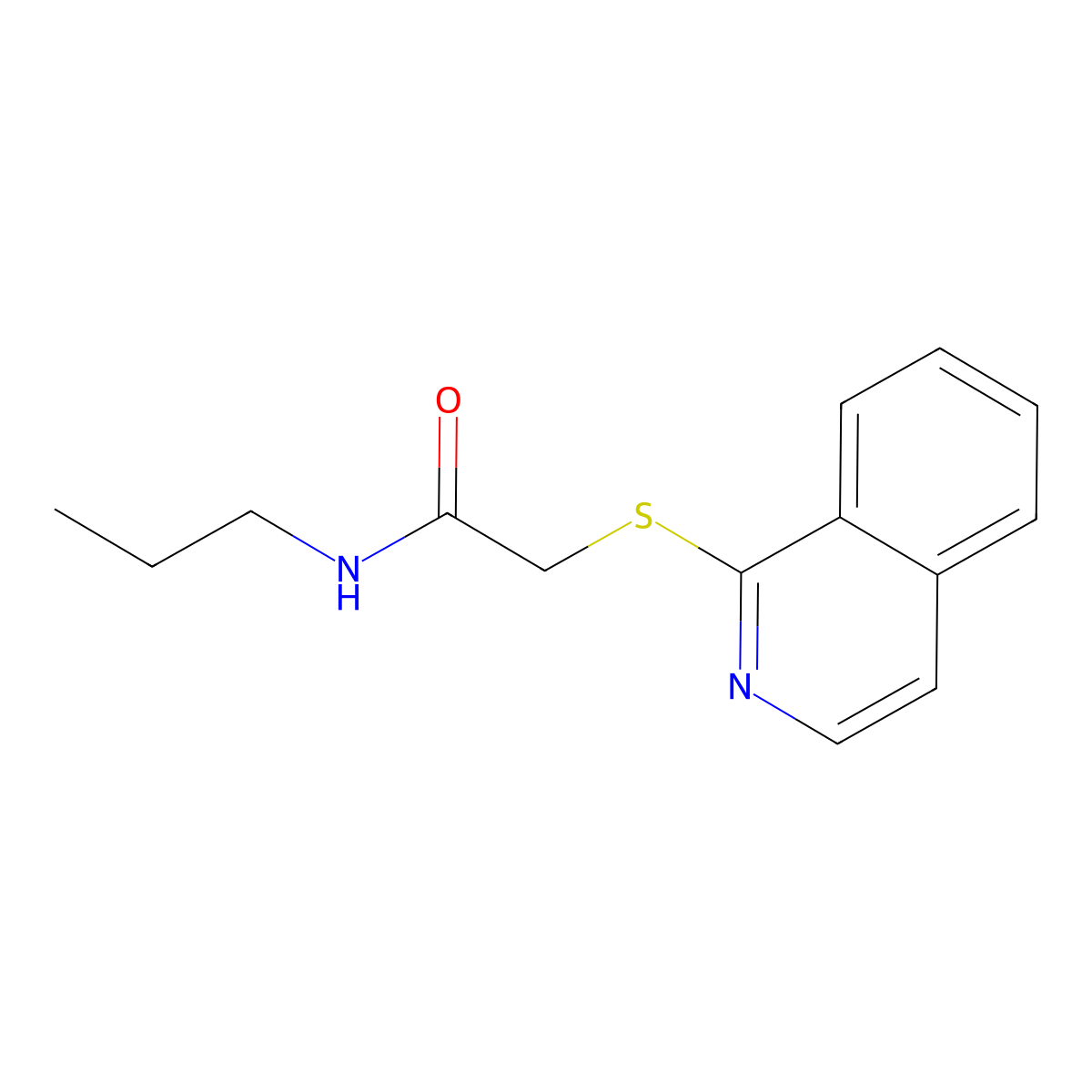 2-(isoquinolin-1-ylsulfanyl)-N-propylacetamide molecular structure, CAS 1421600-17-0