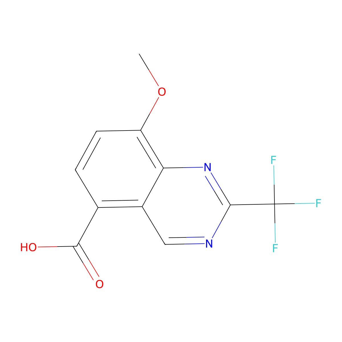 8-Methoxy-2-(trifluoromethyl)quinazoline-5-carboxylic acid molecular structure, CAS 1421600-88-5