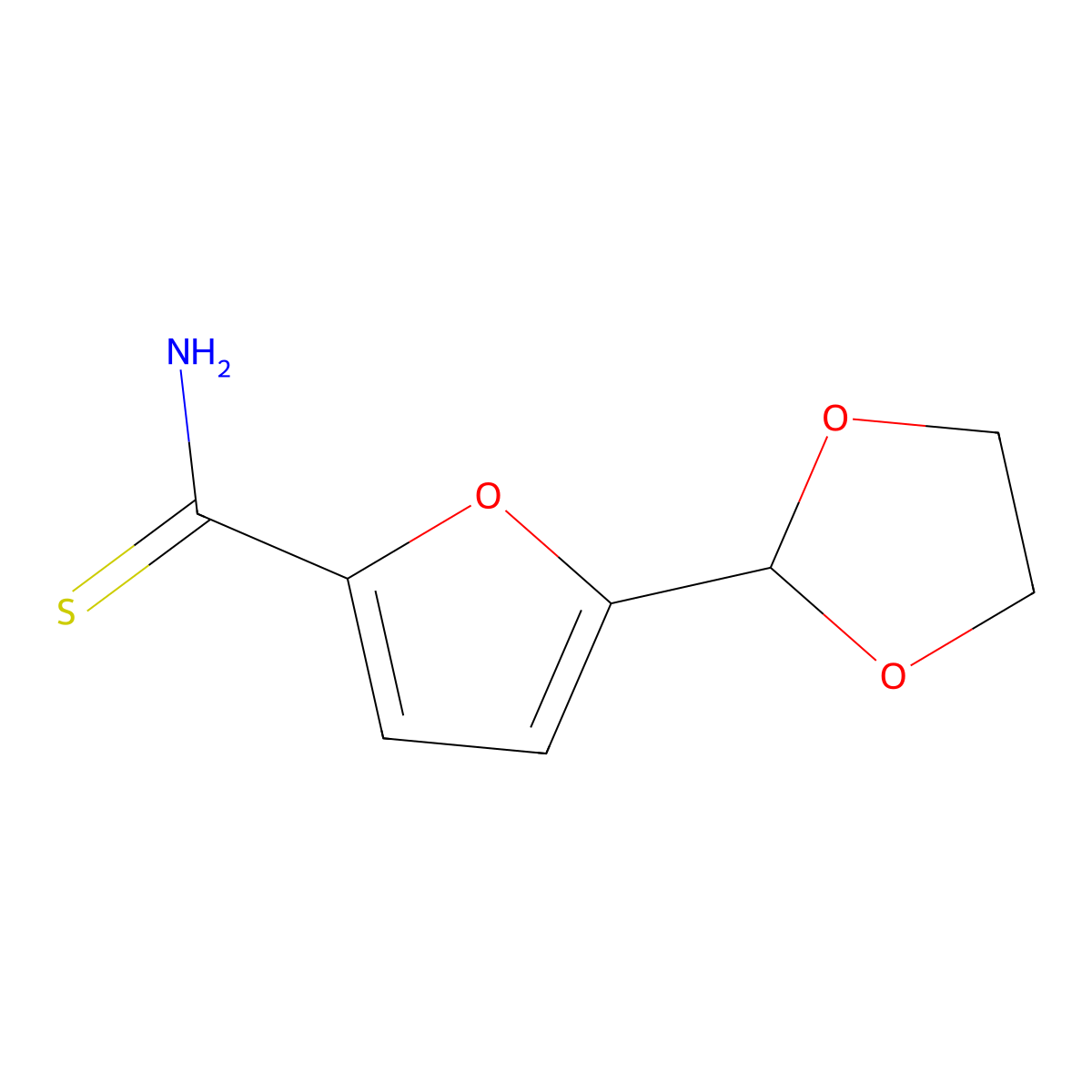 5-(1,3-Dioxolan-2-yl)furan-2-carbothioamide molecular structure, CAS 1421600-99-8