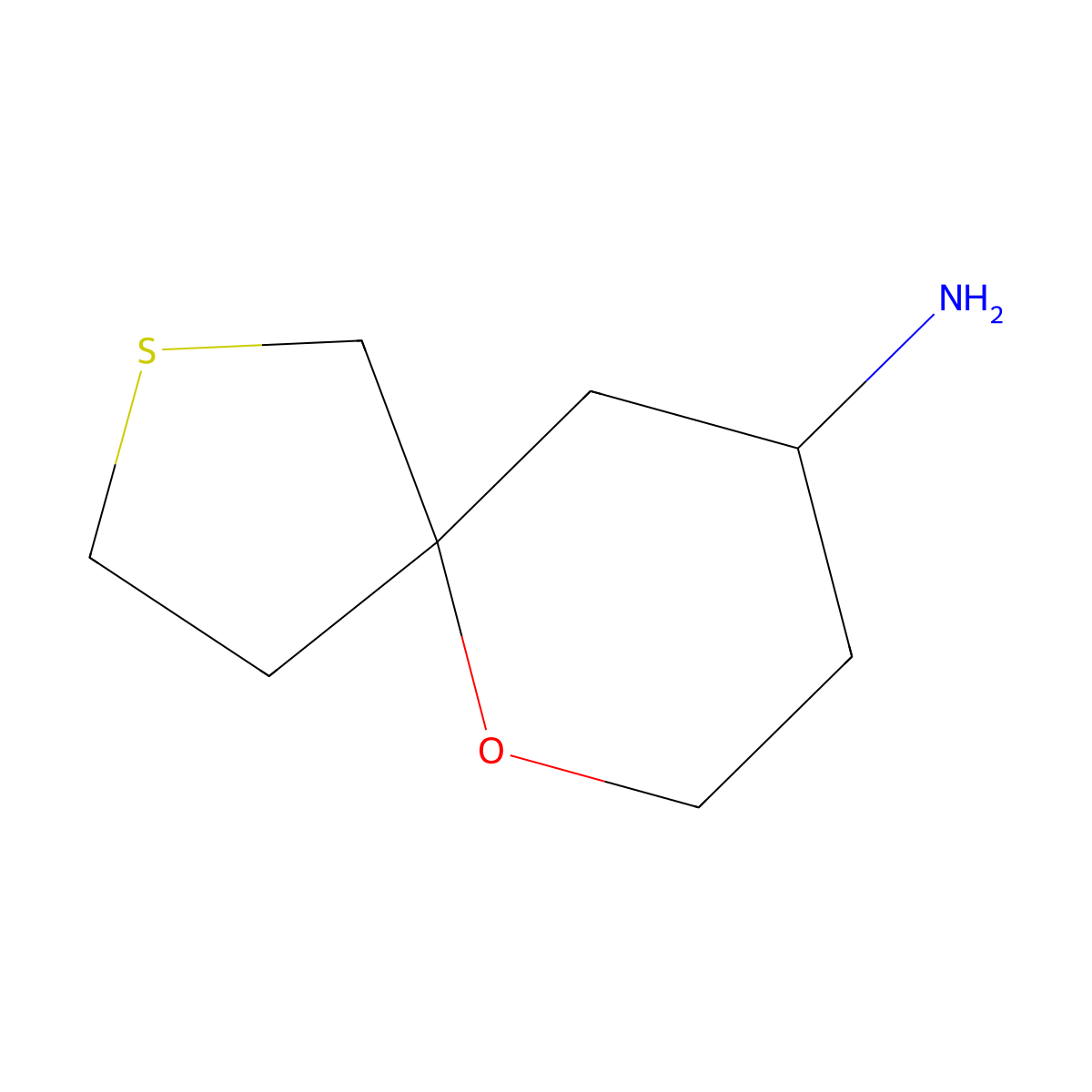 6-Oxa-2-thiaspiro[4.5]decan-9-amine molecular structure, CAS 1421601-02-6