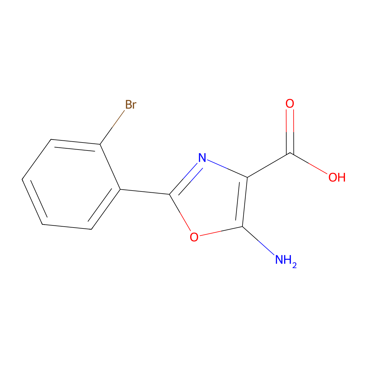 5-Amino-2-(2-bromophenyl)-1,3-oxazole-4-carboxylic acid molecular structure, CAS 1421601-04-8