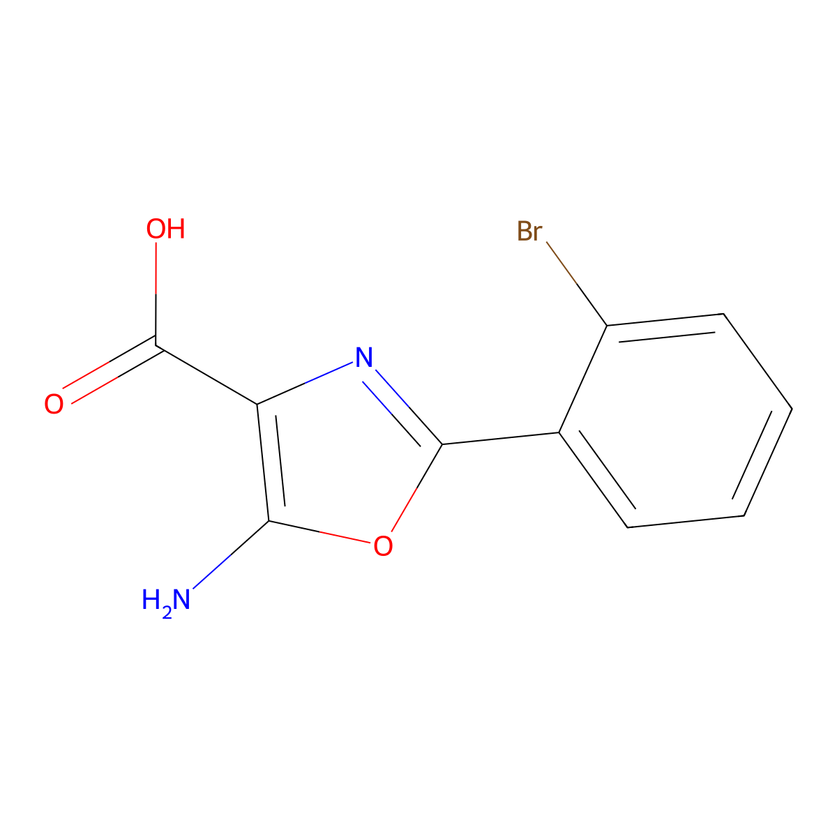 5-Amino-2-(2-bromophenyl)-1,3-oxazole-4-carboxylic acid molecular structure, CAS 1421601-04-8