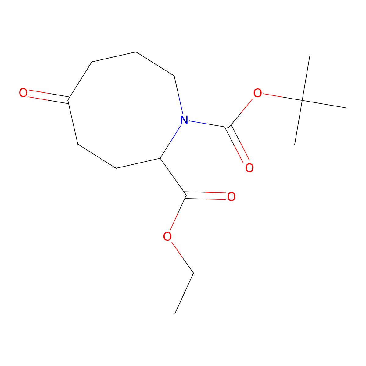 1-Tert-butyl 2-ethyl 5-oxoazocane-1,2-dicarboxylate molecular structure, CAS 1421601-07-1