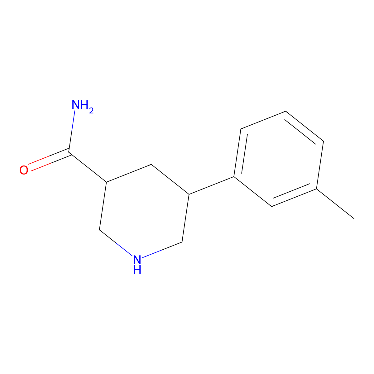 5-(3-Methylphenyl)piperidine-3-carboxamide molecular structure, CAS 1421601-08-2
