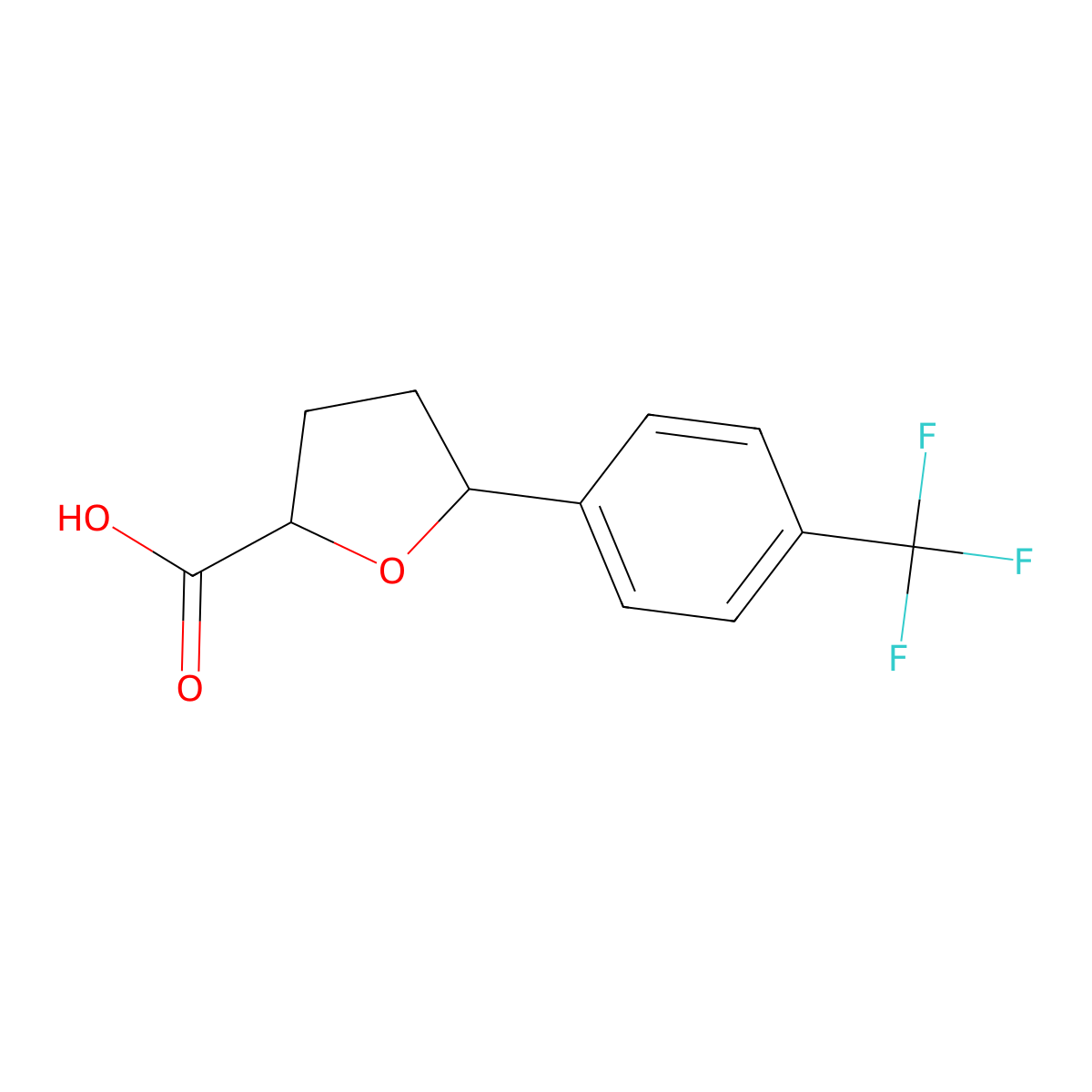 5-[4-(Trifluoromethyl)phenyl]oxolane-2-carboxylic acid molecular structure, CAS 1421601-09-3