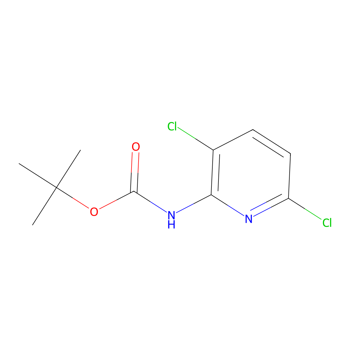 tert-butyl N-(3,6-dichloropyridin-2-yl)carbamate molecular structure, CAS 1421601-13-9