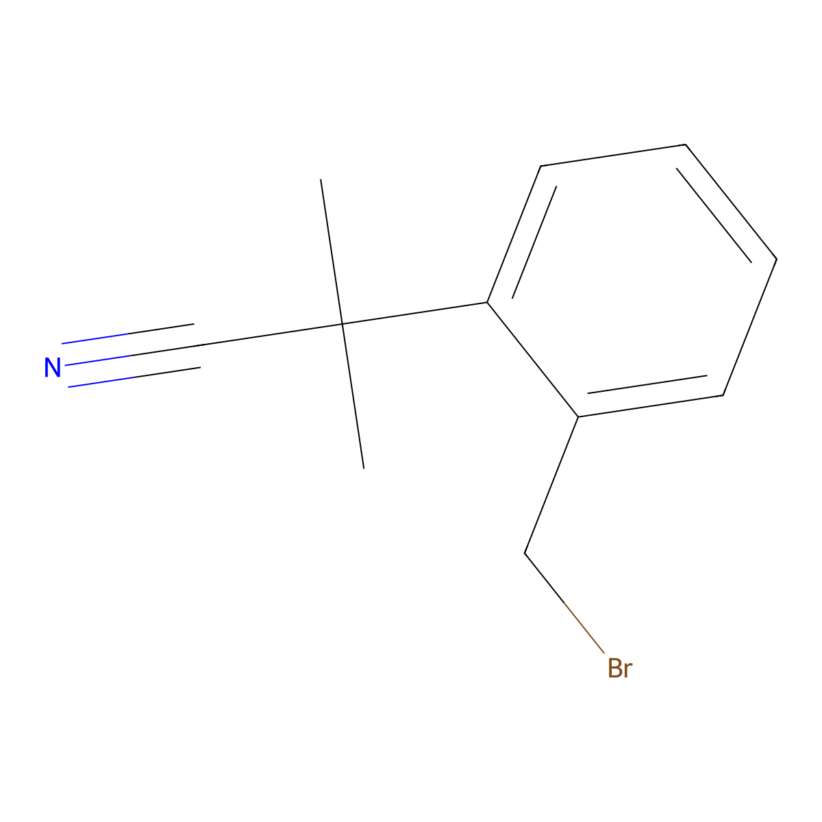 2-[2-(Bromomethyl)phenyl]-2-methylpropanenitrile molecular structure, CAS 1421601-14-0