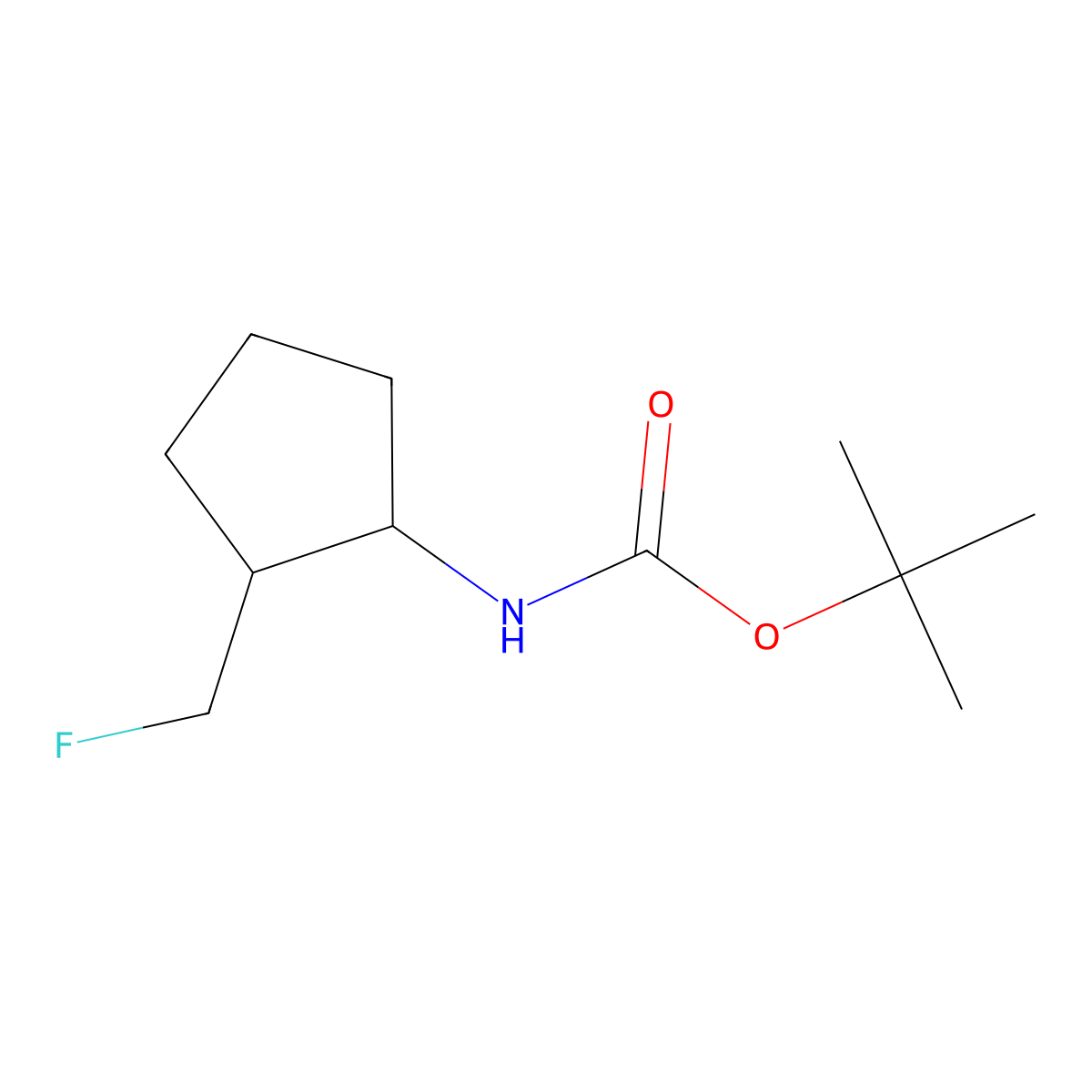tert-butyl N-[2-(fluoromethyl)cyclopentyl]carbamate molecular structure, CAS 1421601-16-2
