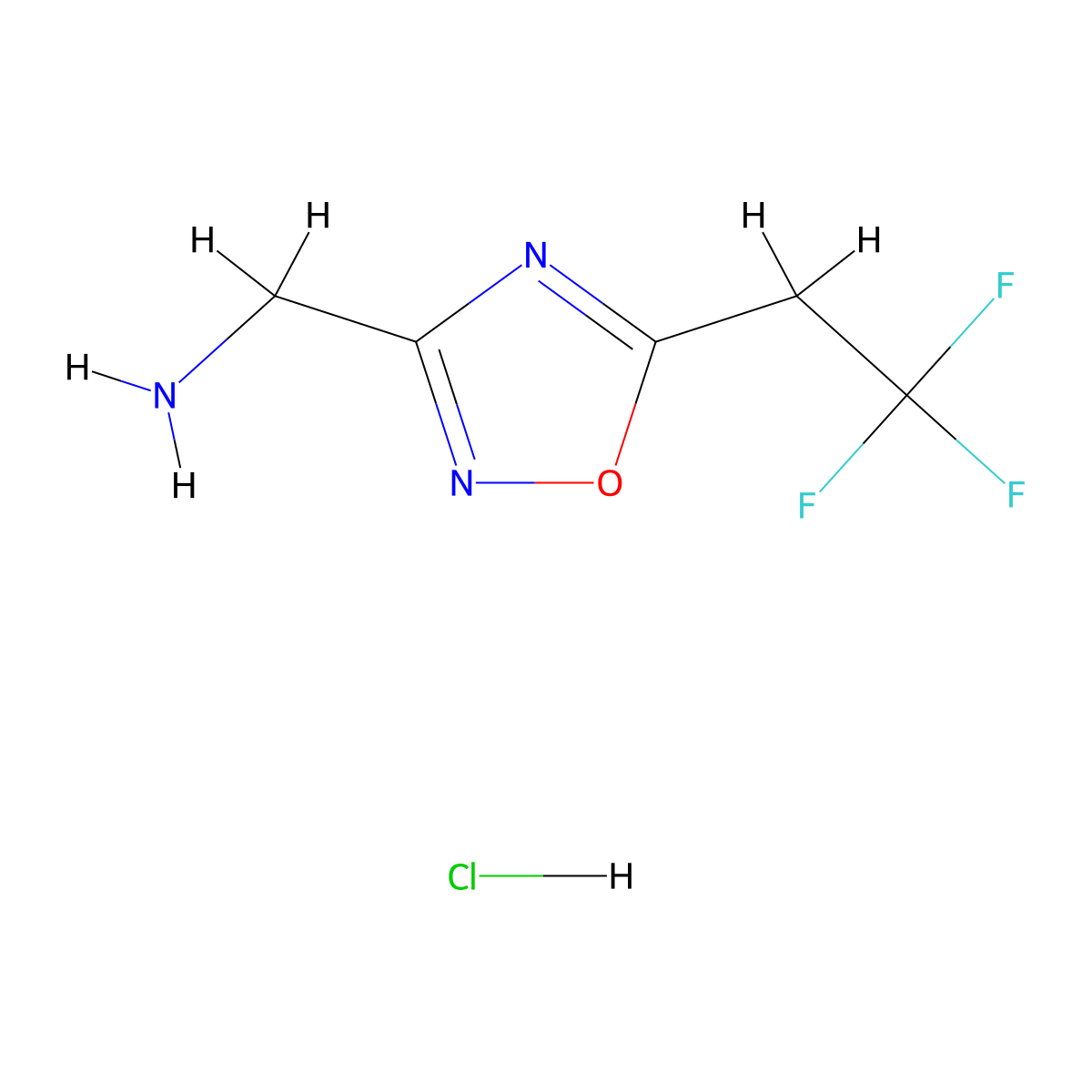 (5-(2,2,2-Trifluoroethyl)-1,2,4-oxadiazol-3-yl)methanamine hydrochloride molecular structure, CAS 1421601-20-8