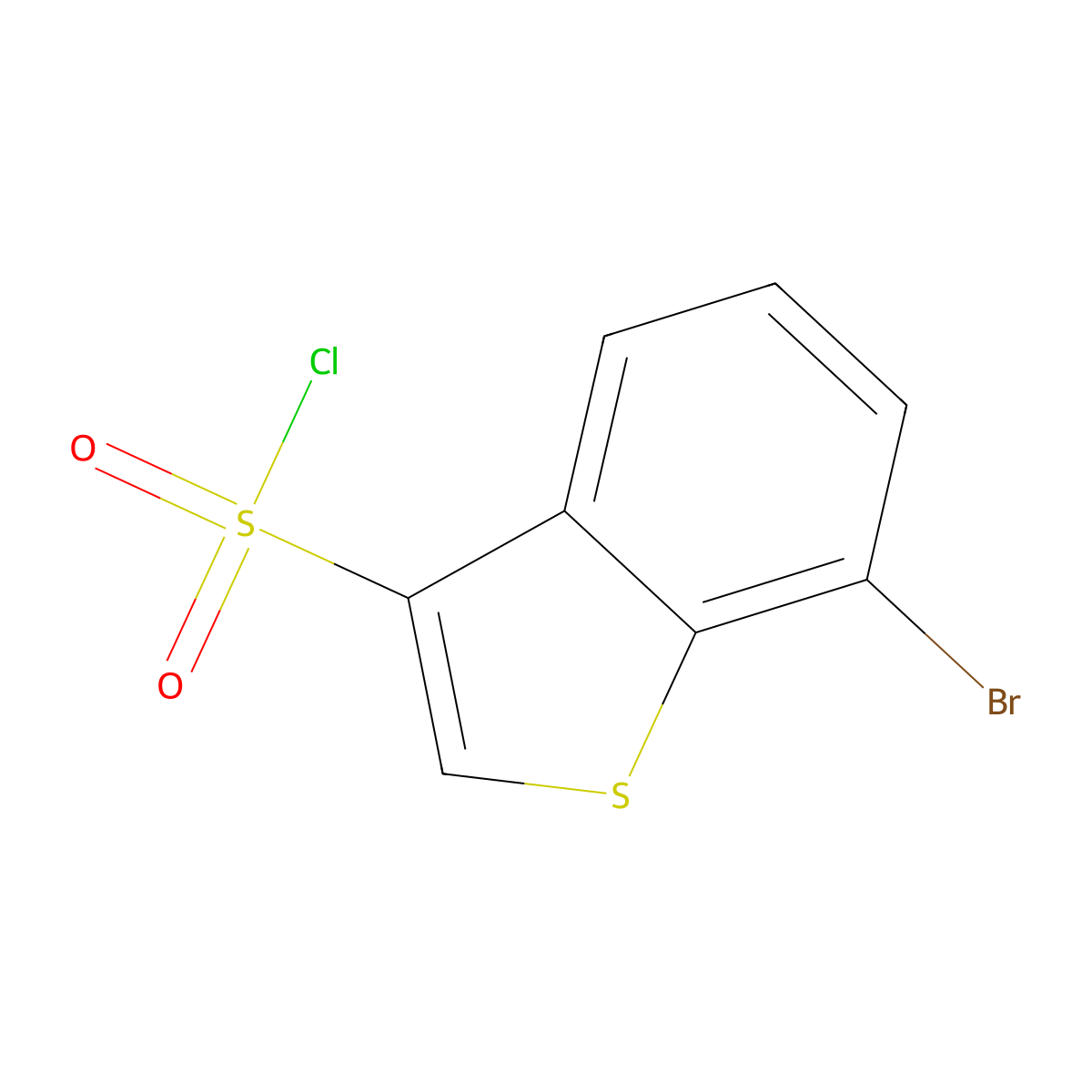 7-Bromo-1-benzothiophene-3-sulfonyl chloride molecular structure, CAS 1421601-28-6