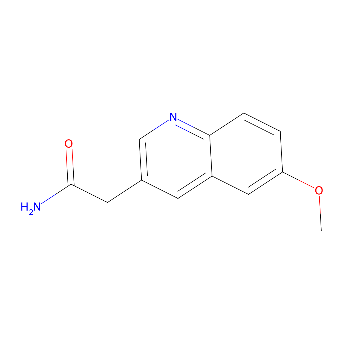 2-(6-Methoxyquinolin-3-yl)acetamide molecular structure, CAS 1421601-32-2