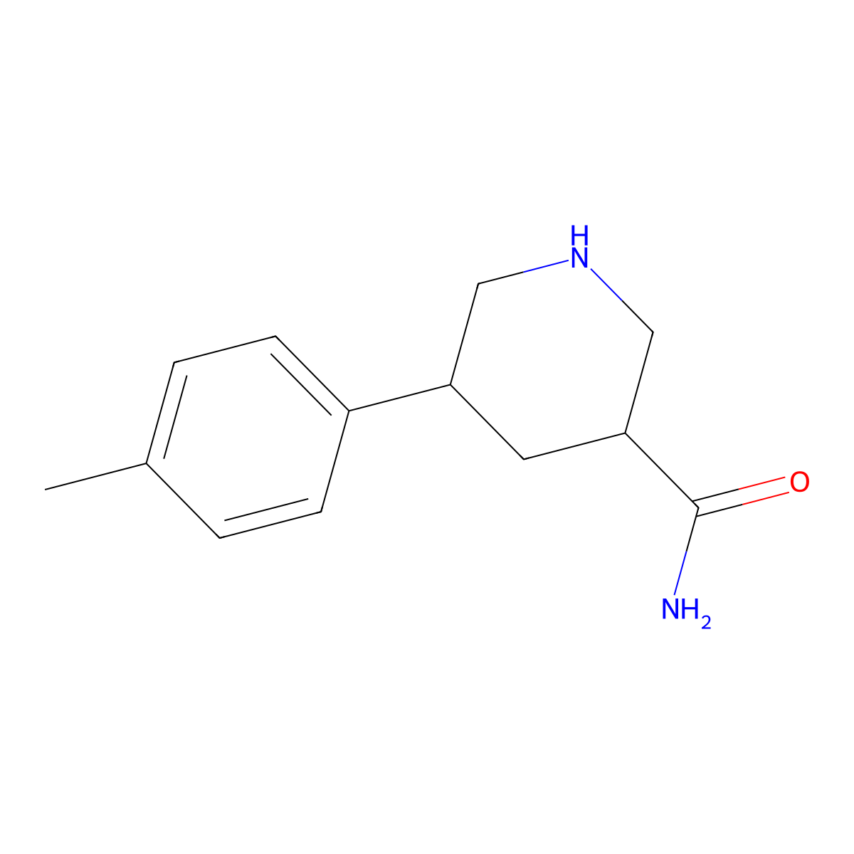 5-(4-Methylphenyl)piperidine-3-carboxamide molecular structure, CAS 1421601-34-4