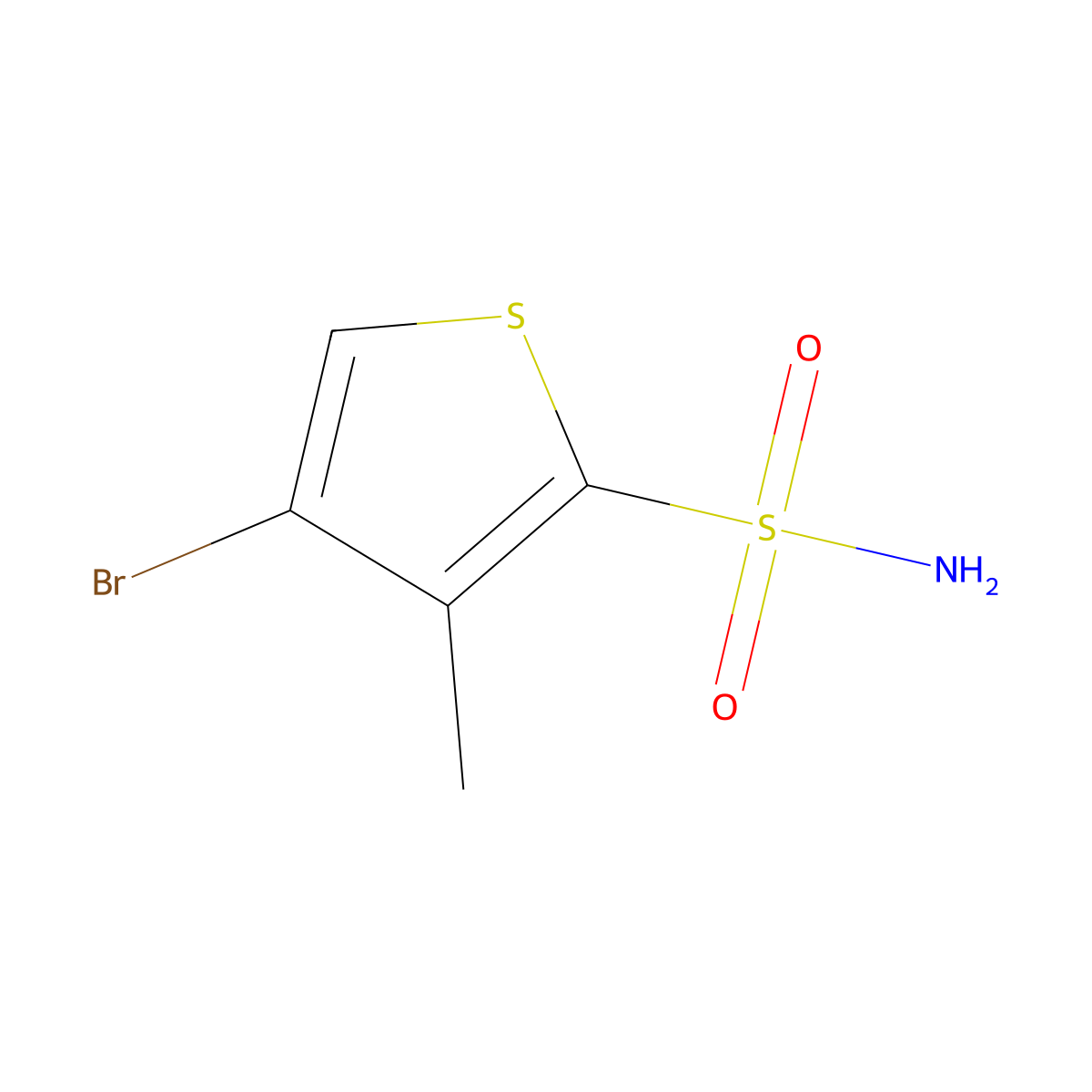 4-Bromo-3-methylthiophene-2-sulfonamide molecular structure, CAS 1421601-38-8