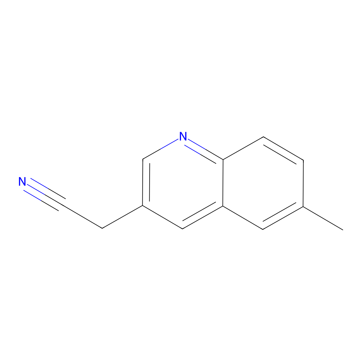 2-(6-Methylquinolin-3-yl)acetonitrile molecular structure, CAS 1421601-39-9