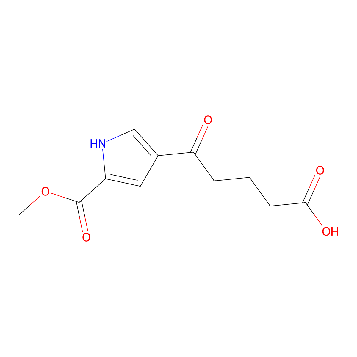 5-[5-(methoxycarbonyl)-1H-pyrrol-3-yl]-5-oxopentanoic acid molecular structure, CAS 1421601-43-5