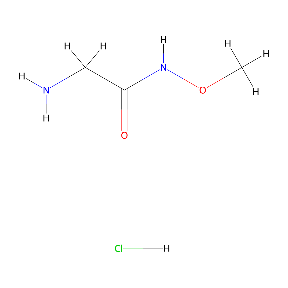 2-amino-N-methoxyacetamide hydrochloride molecular structure, CAS 1421601-45-7