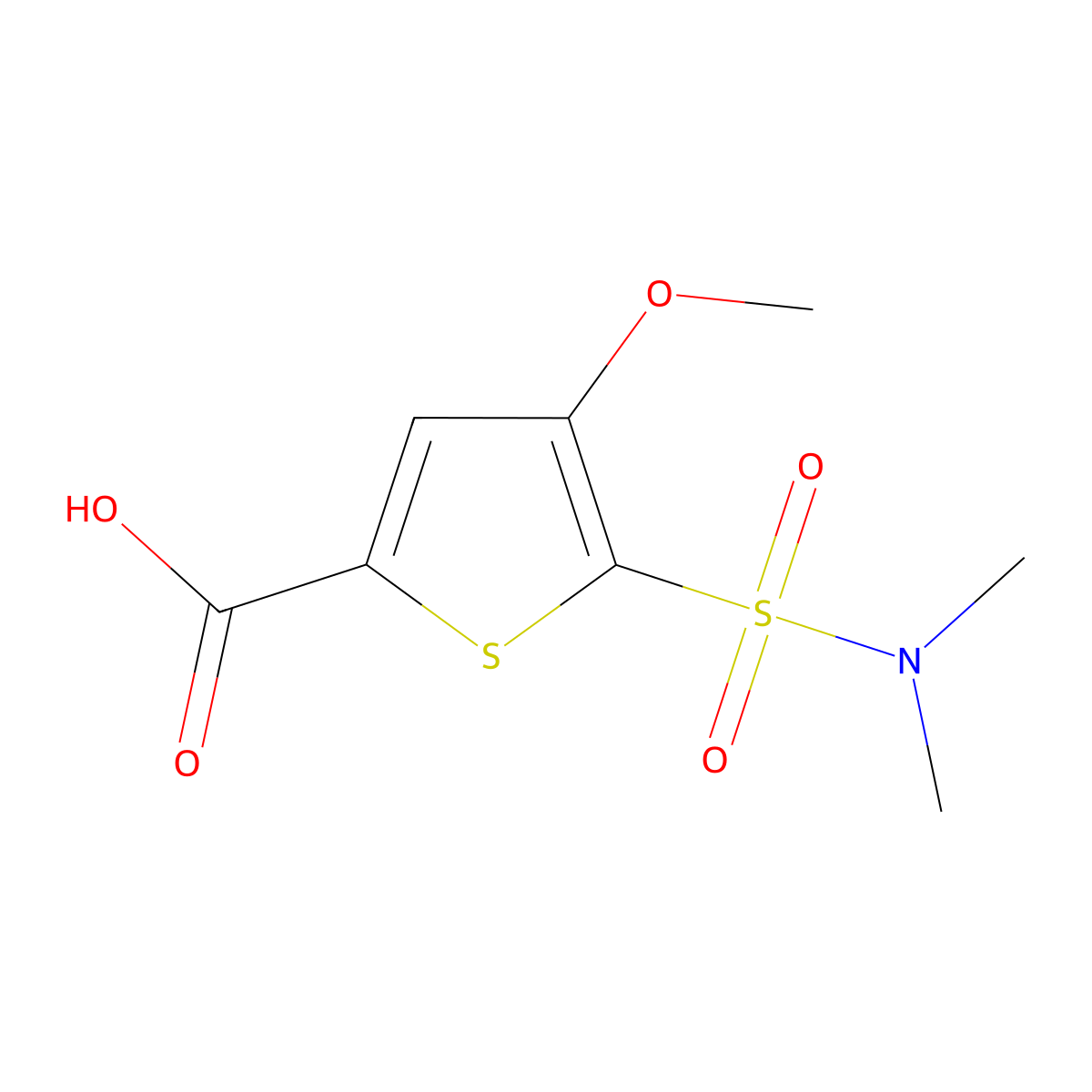 5-(Dimethylsulfamoyl)-4-methoxythiophene-2-carboxylic acid molecular structure, CAS 1421601-50-4