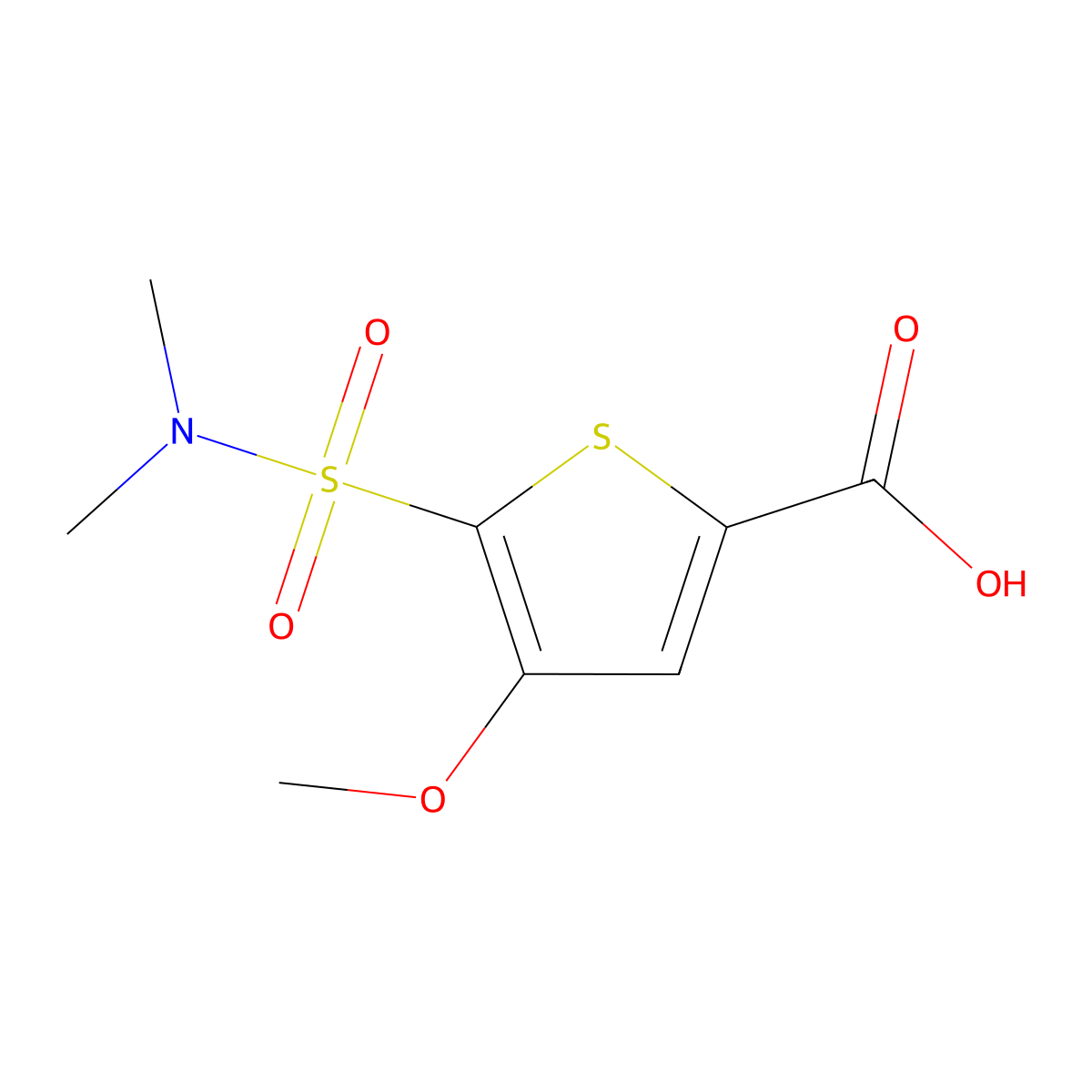 5-(Dimethylsulfamoyl)-4-methoxythiophene-2-carboxylic acid molecular structure, CAS 1421601-50-4