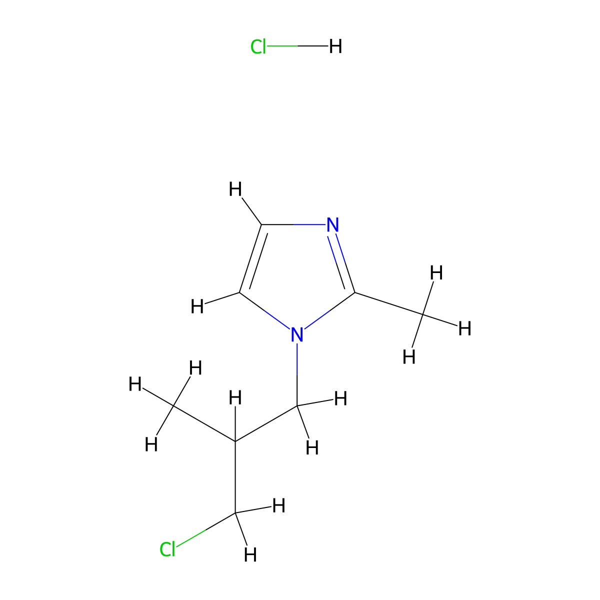 1-(3-chloro-2-methylpropyl)-2-methyl-1H-imidazole hydrochloride molecular structure, CAS 1421601-60-6