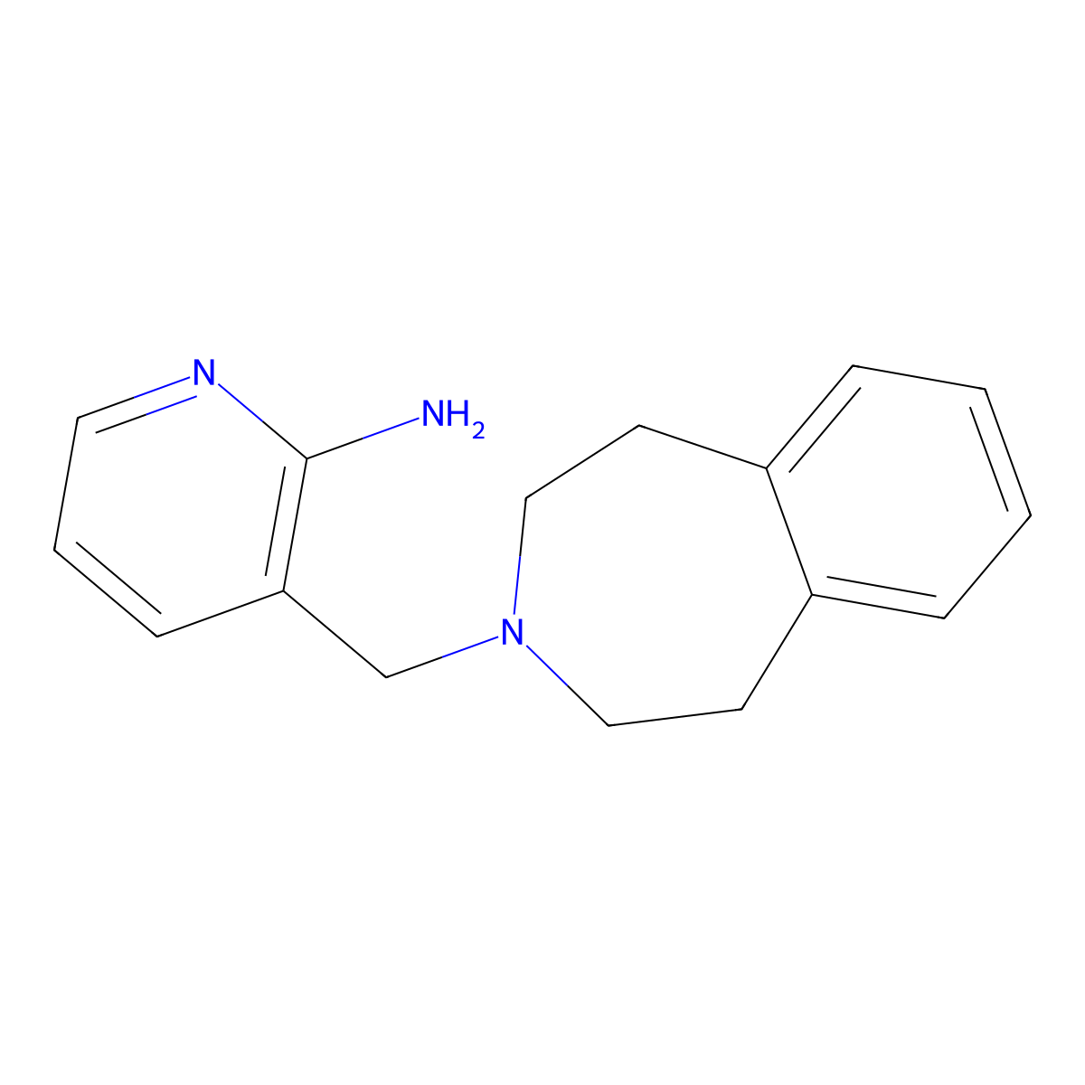3-(2,3,4,5-tetrahydro-1H-3-benzazepin-3-ylmethyl)pyridin-2-amine molecular structure, CAS 1421601-63-9