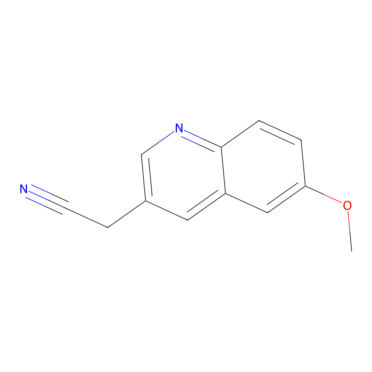 2-(6-Methoxyquinolin-3-yl)acetonitrile molecular structure, CAS 1421601-64-0