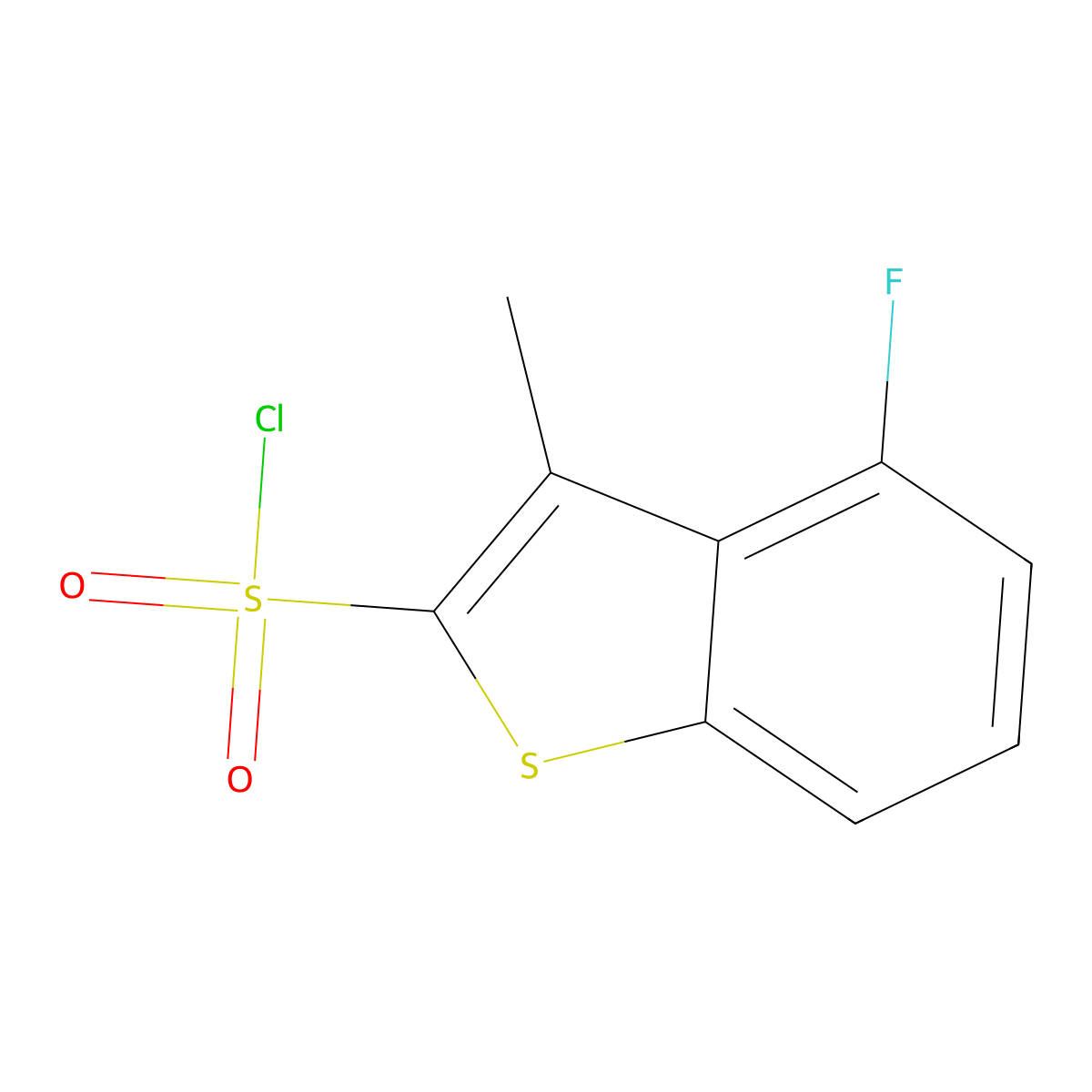 4-Fluoro-3-methyl-1-benzothiophene-2-sulfonyl chloride molecular structure, CAS 1421601-66-2