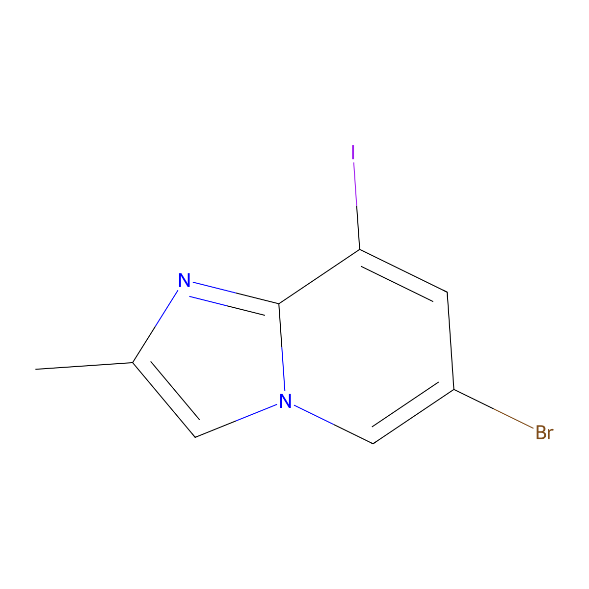 6-Bromo-8-iodo-2-methylimidazo[1,2-a]pyridine molecular structure, CAS 1421601-69-5