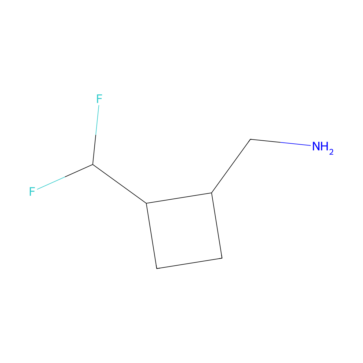 [2-(Difluoromethyl)cyclobutyl]methanamine molecular structure, CAS 1421601-76-4