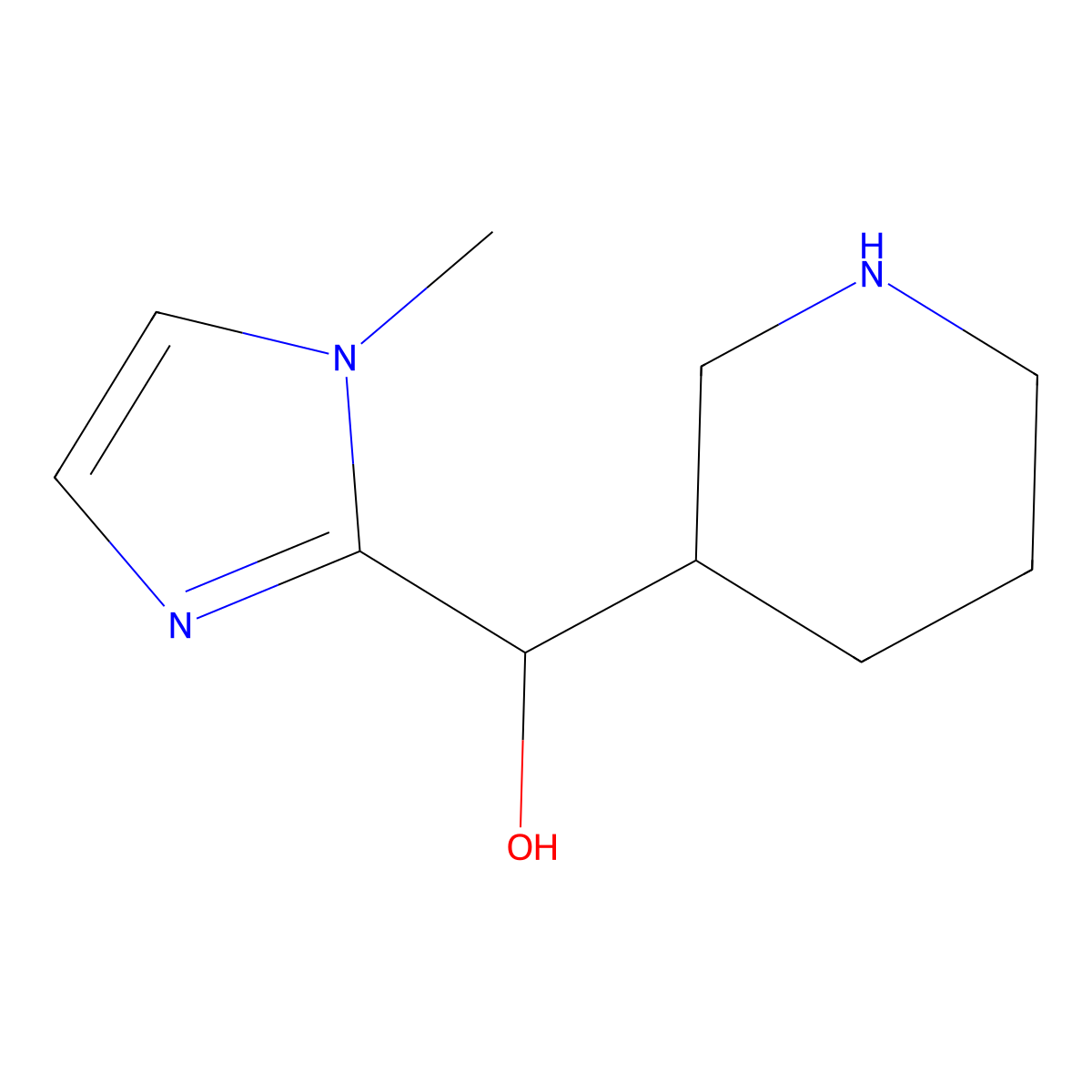 (1-methyl-1H-imidazol-2-yl)(piperidin-3-yl)methanol molecular structure, CAS 1421601-79-7