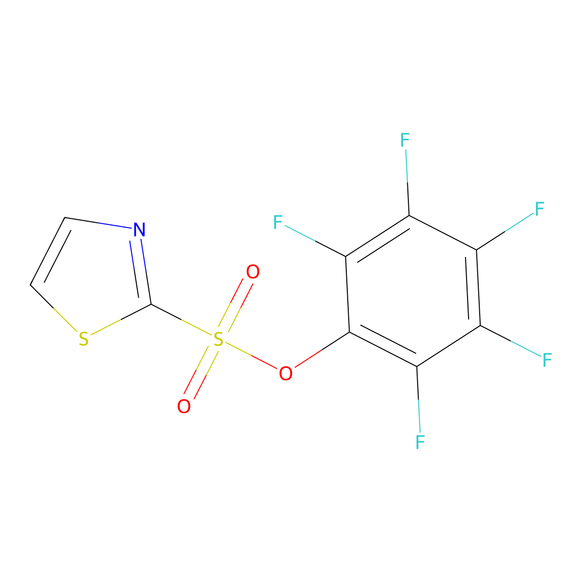 Pentafluorophenyl 1,3-thiazole-2-sulfonate molecular structure, CAS 1421601-80-0