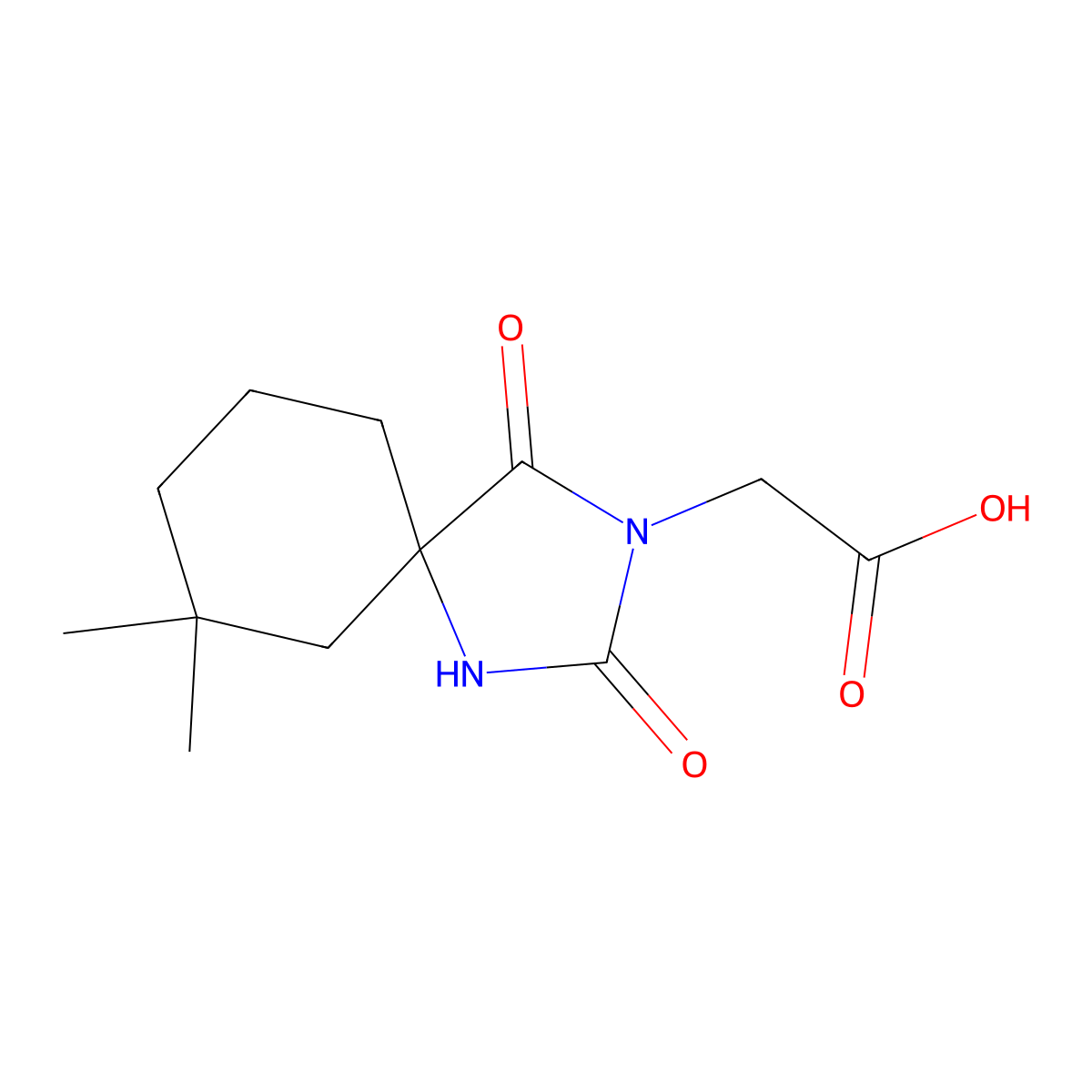 2-{7,7-Dimethyl-2,4-dioxo-1,3-diazaspiro[4.5]decan-3-yl}acetic acid molecular structure, CAS 1421601-82-2