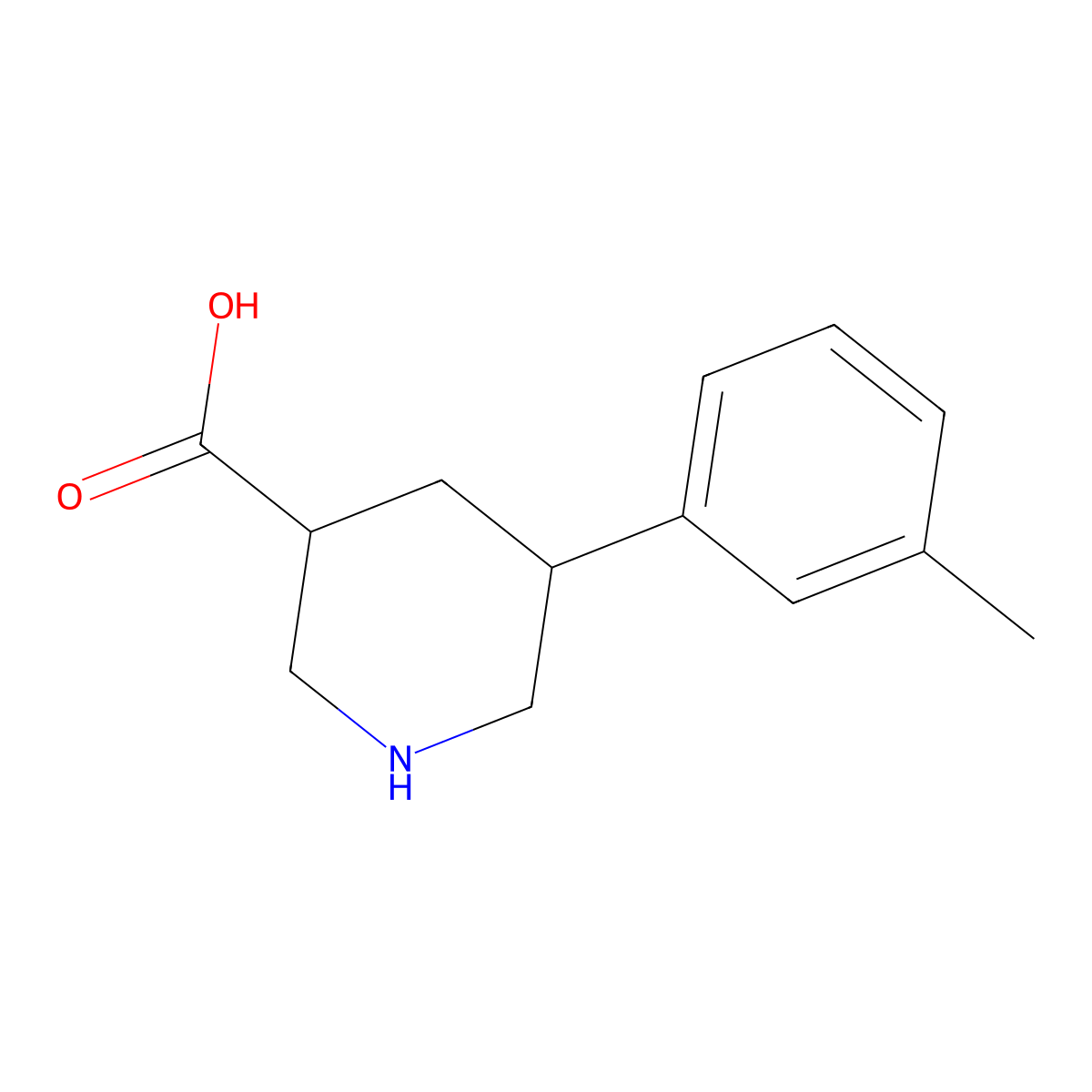 5-(3-Methylphenyl)piperidine-3-carboxylic acid molecular structure, CAS 1421601-95-7