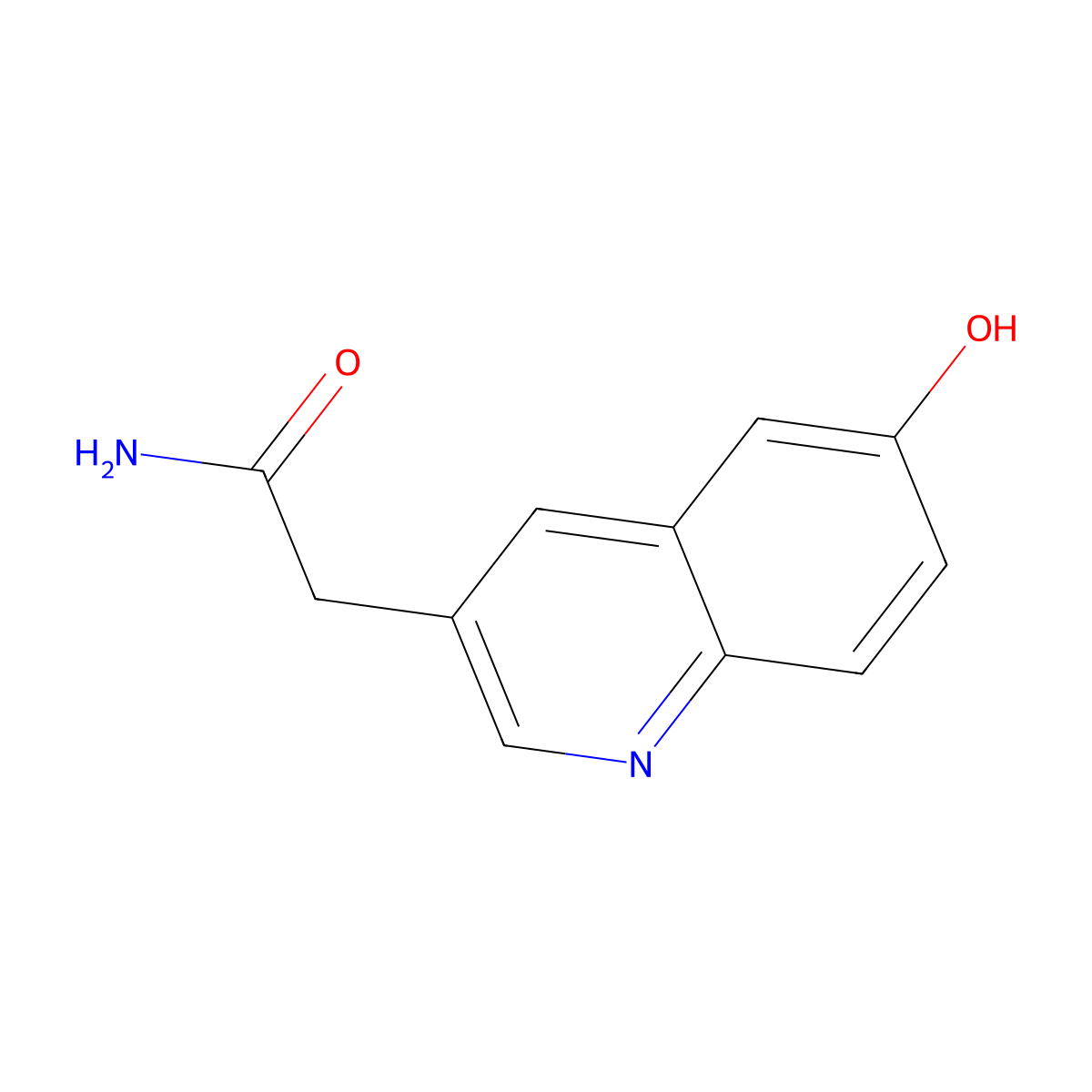 2-(6-Hydroxyquinolin-3-yl)acetamide molecular structure, CAS 1421601-97-9