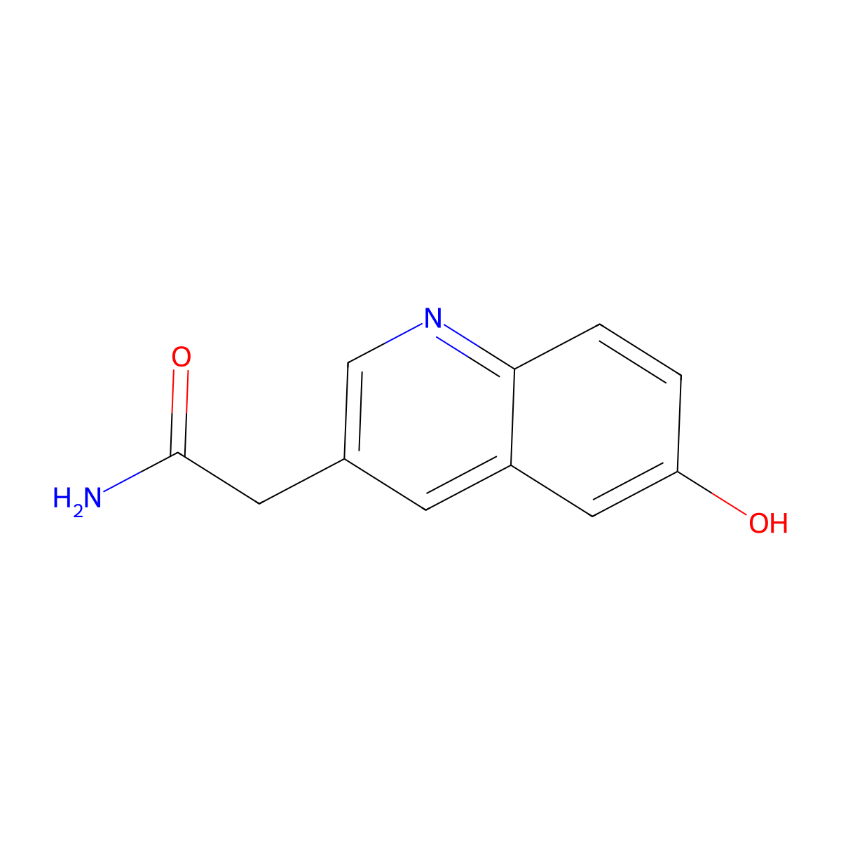 2-(6-Hydroxyquinolin-3-yl)acetamide molecular structure, CAS 1421601-97-9