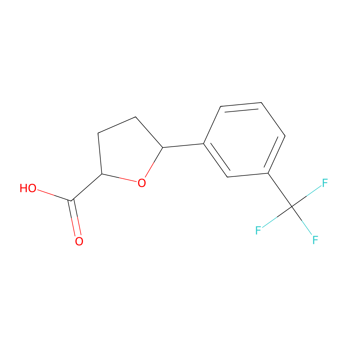 5-[3-(Trifluoromethyl)phenyl]oxolane-2-carboxylic acid molecular structure, CAS 1421601-98-0